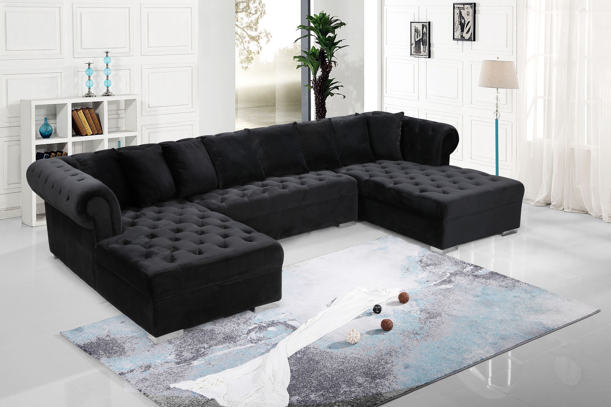 Presley 134" 3-Piece Velvet Sectional