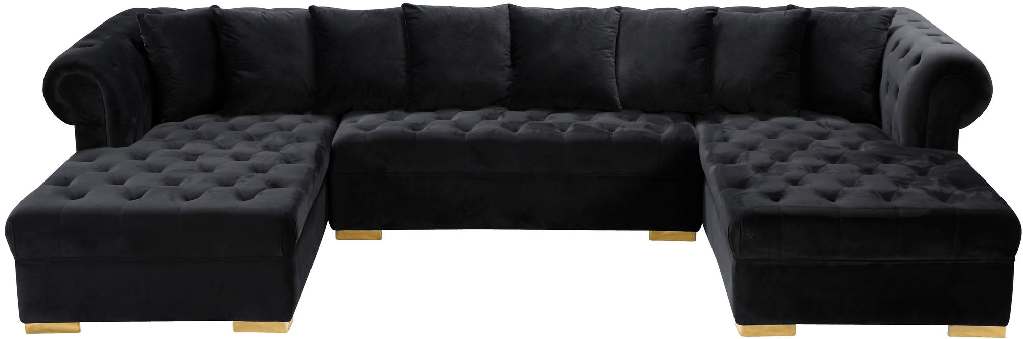 Presley 134" 3-Piece Velvet Sectional
