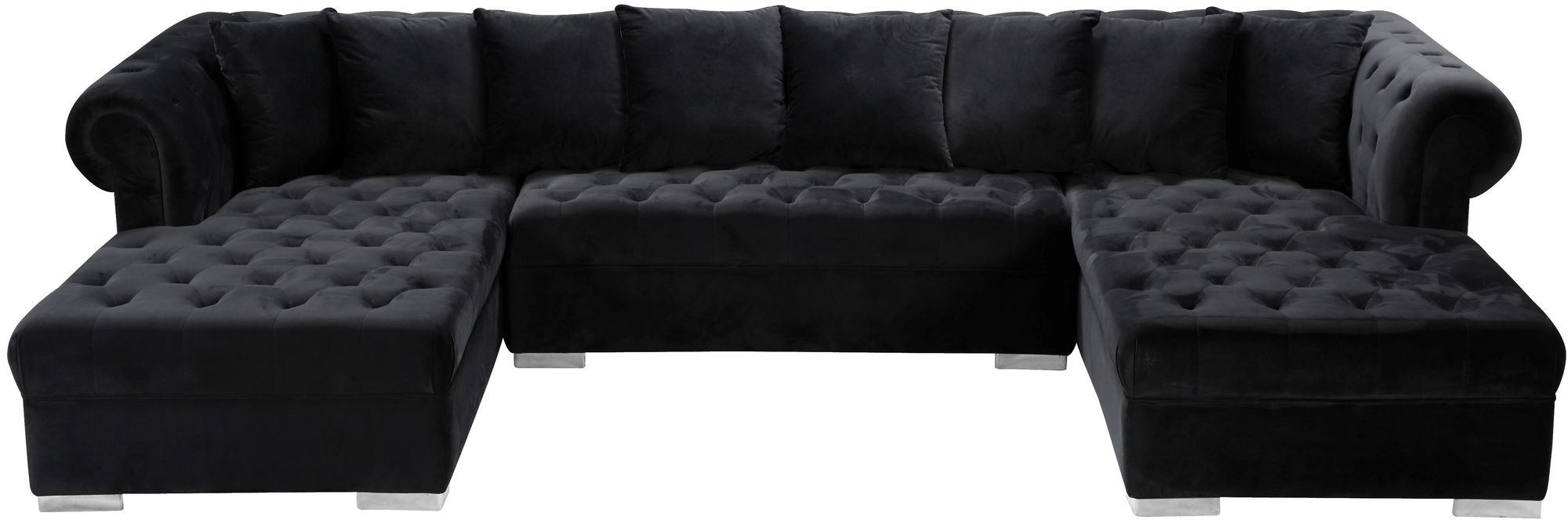 Presley 134" 3-Piece Velvet Sectional