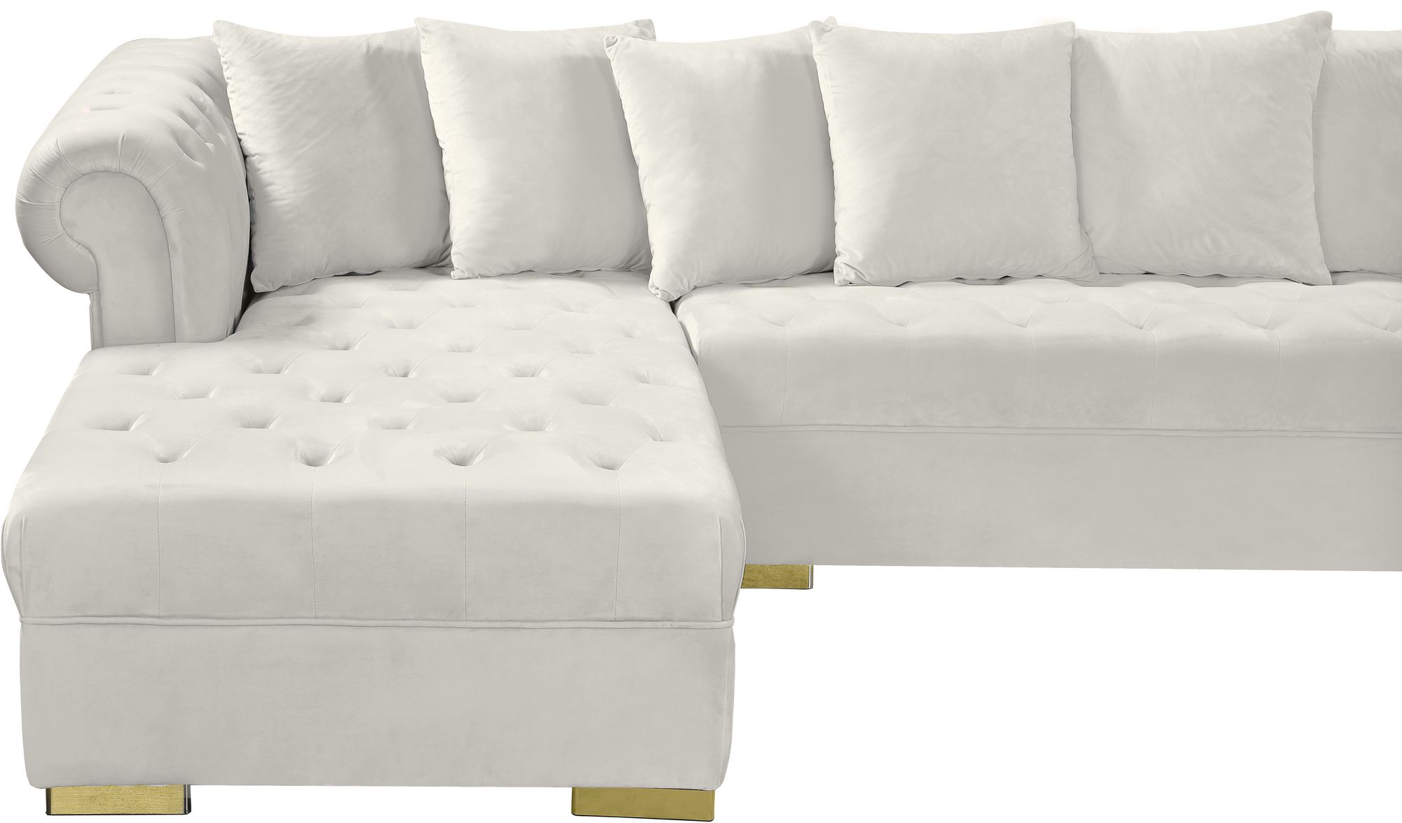 Presley 134" 3-Piece Velvet Sectional