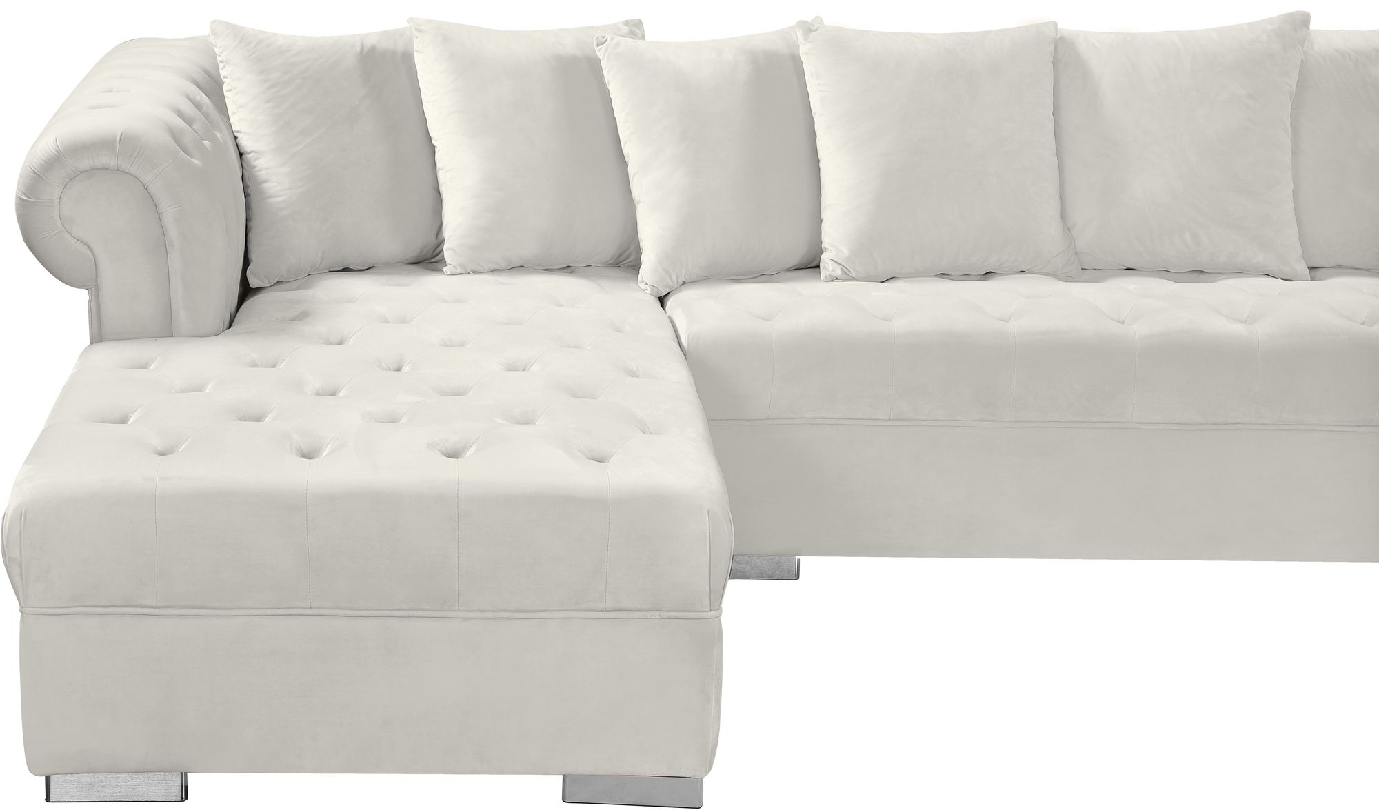 Presley 134" 3-Piece Velvet Sectional