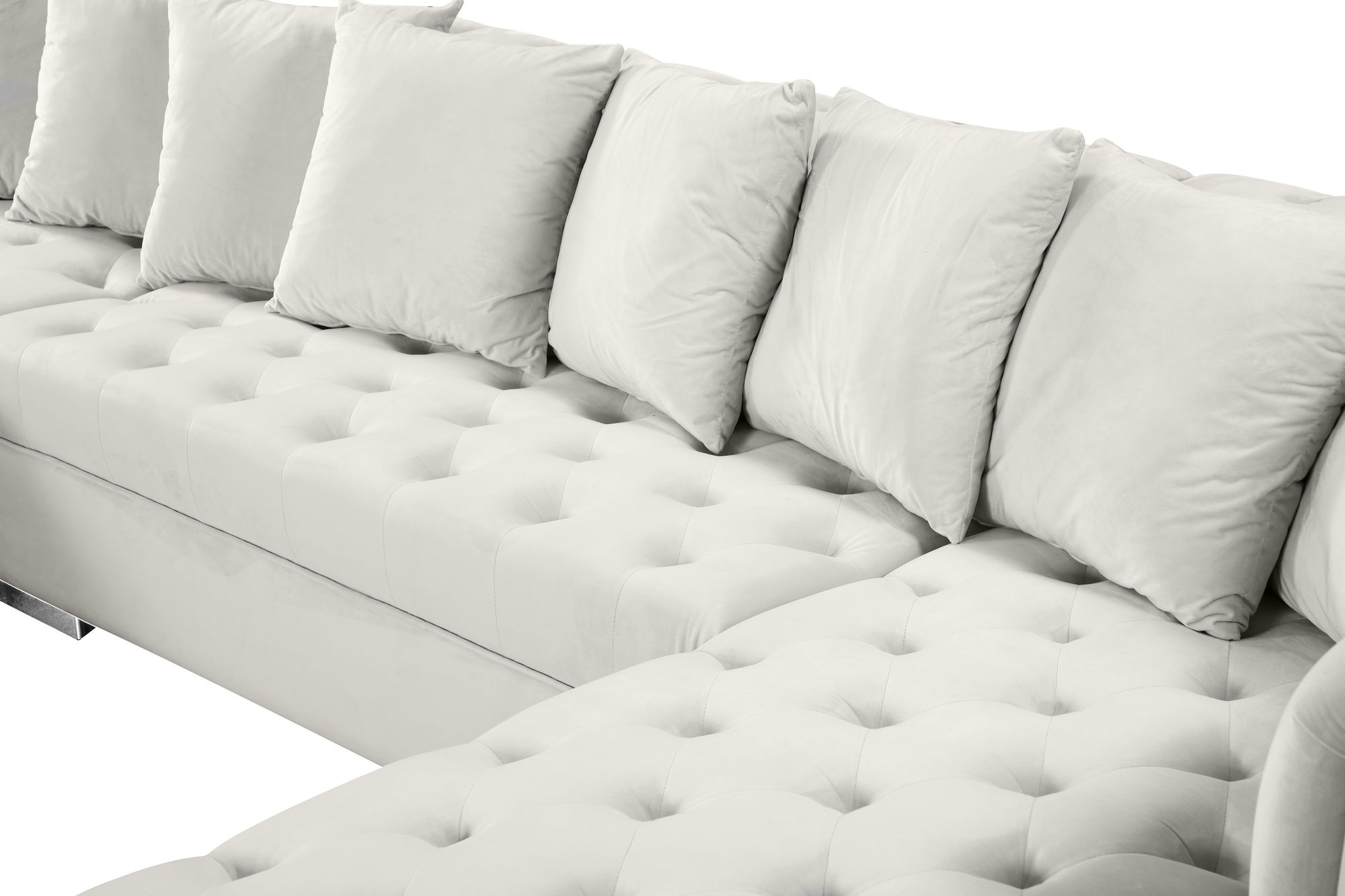 Presley 134" 3-Piece Velvet Sectional