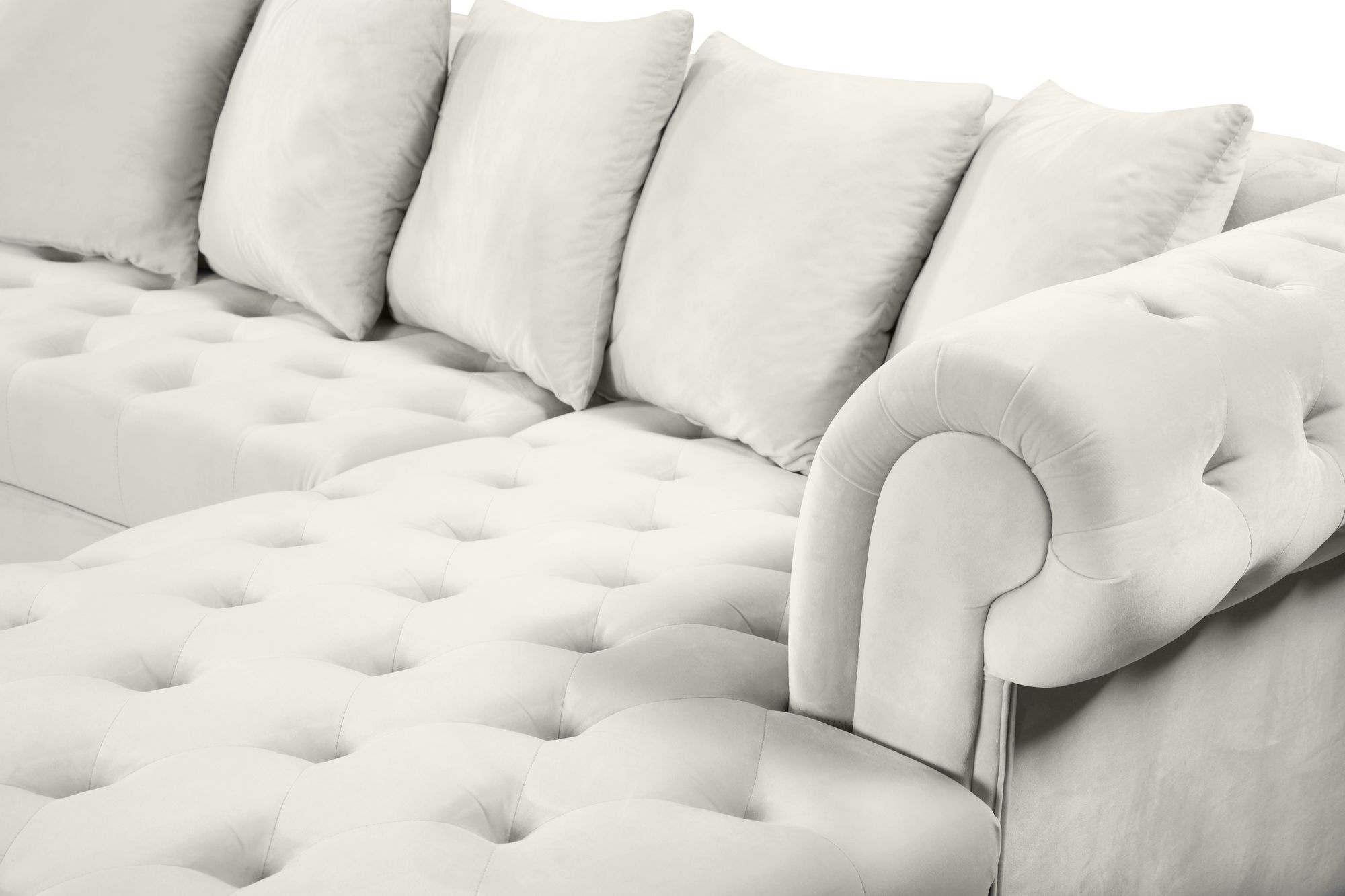 Presley 134" 3-Piece Velvet Sectional