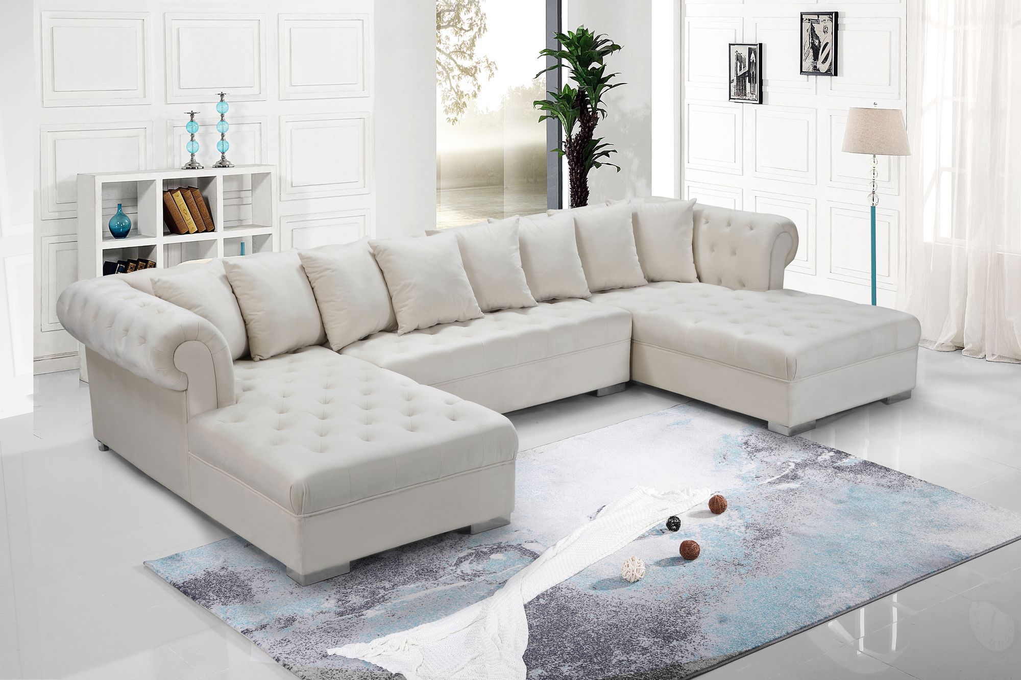 Presley 134" 3-Piece Velvet Sectional