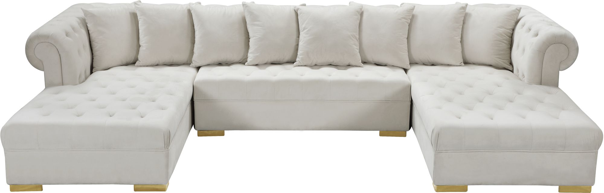 Presley 134" 3-Piece Velvet Sectional