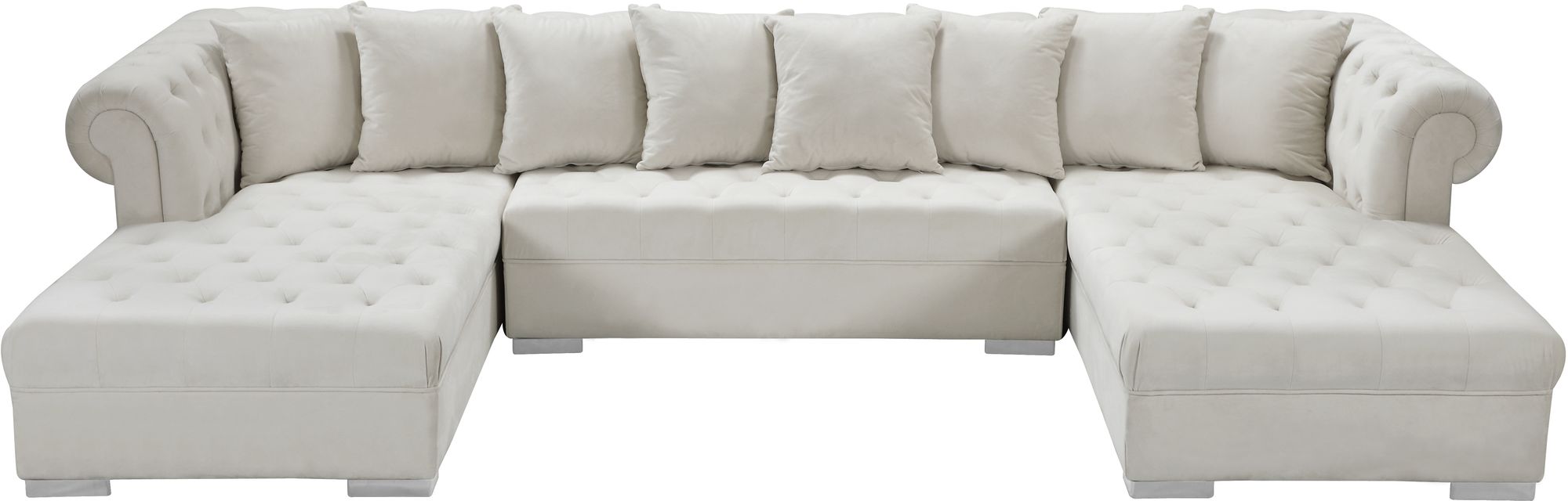 Presley 134" 3-Piece Velvet Sectional