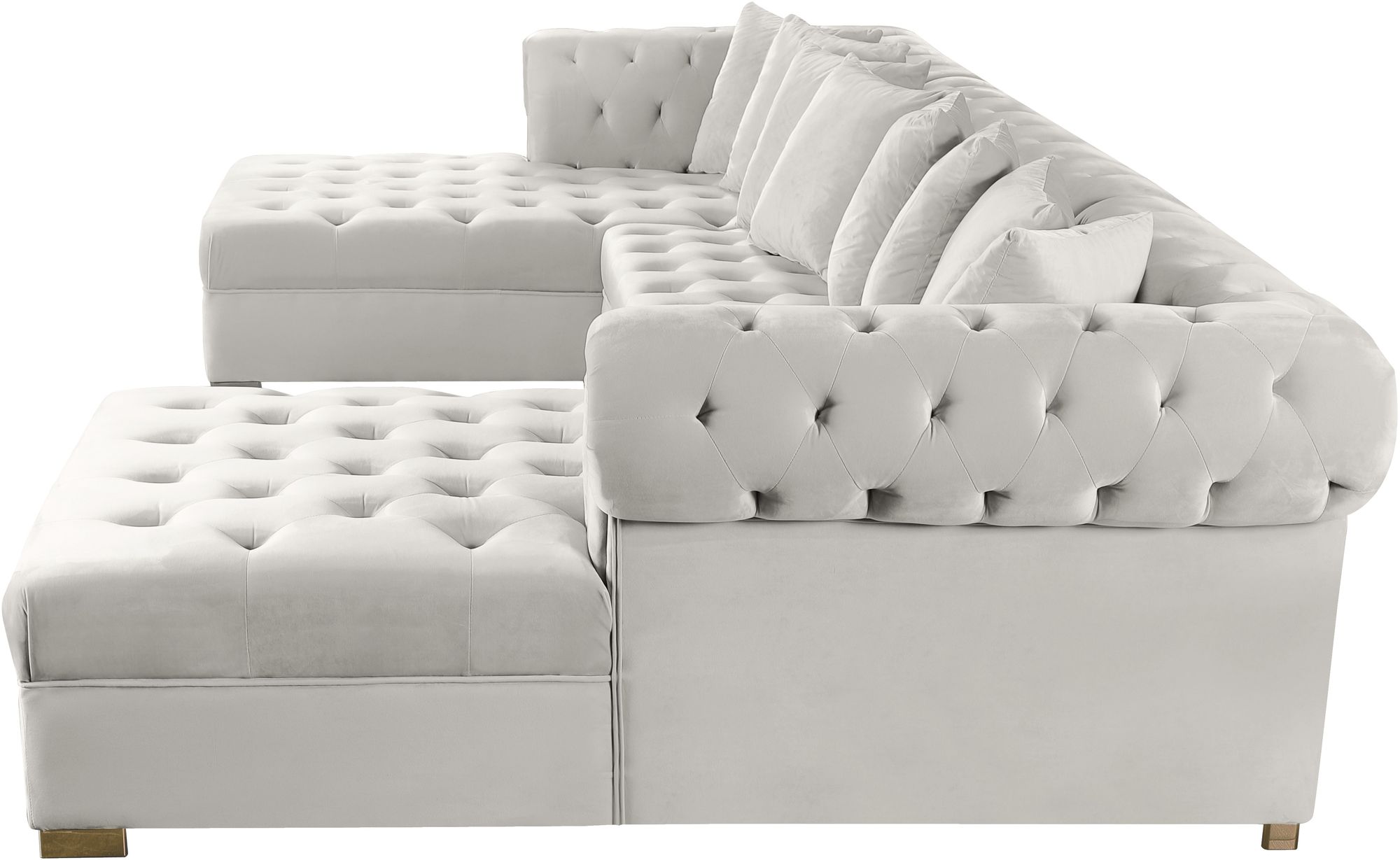 Presley 134" 3-Piece Velvet Sectional