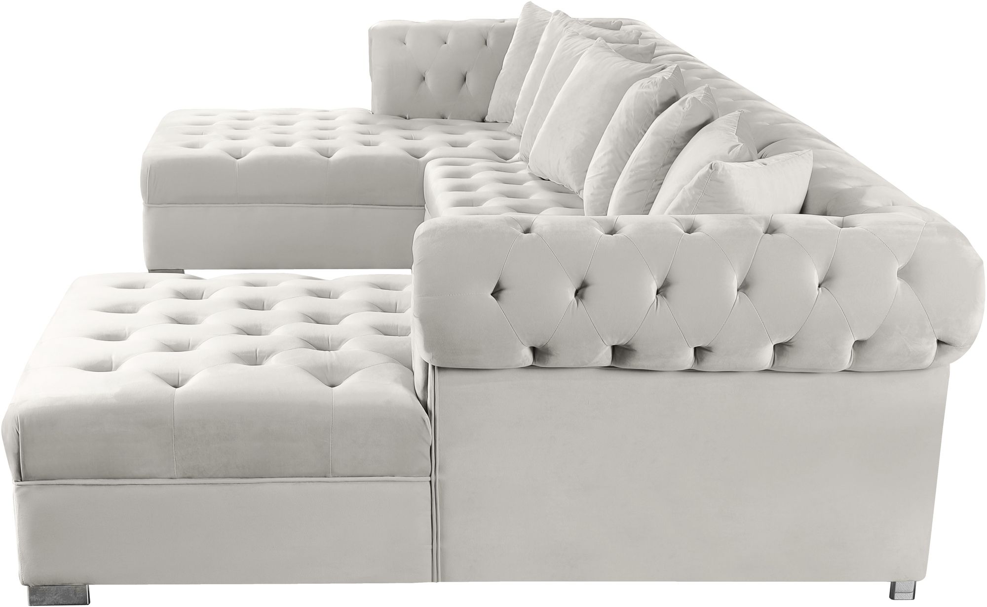 Presley 134" 3-Piece Velvet Sectional