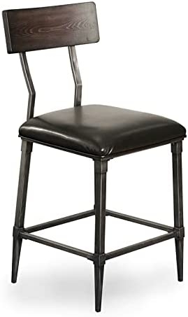 Mullane Leatherette/Metal/Wood Counter Height Dining Chair, Set of 2