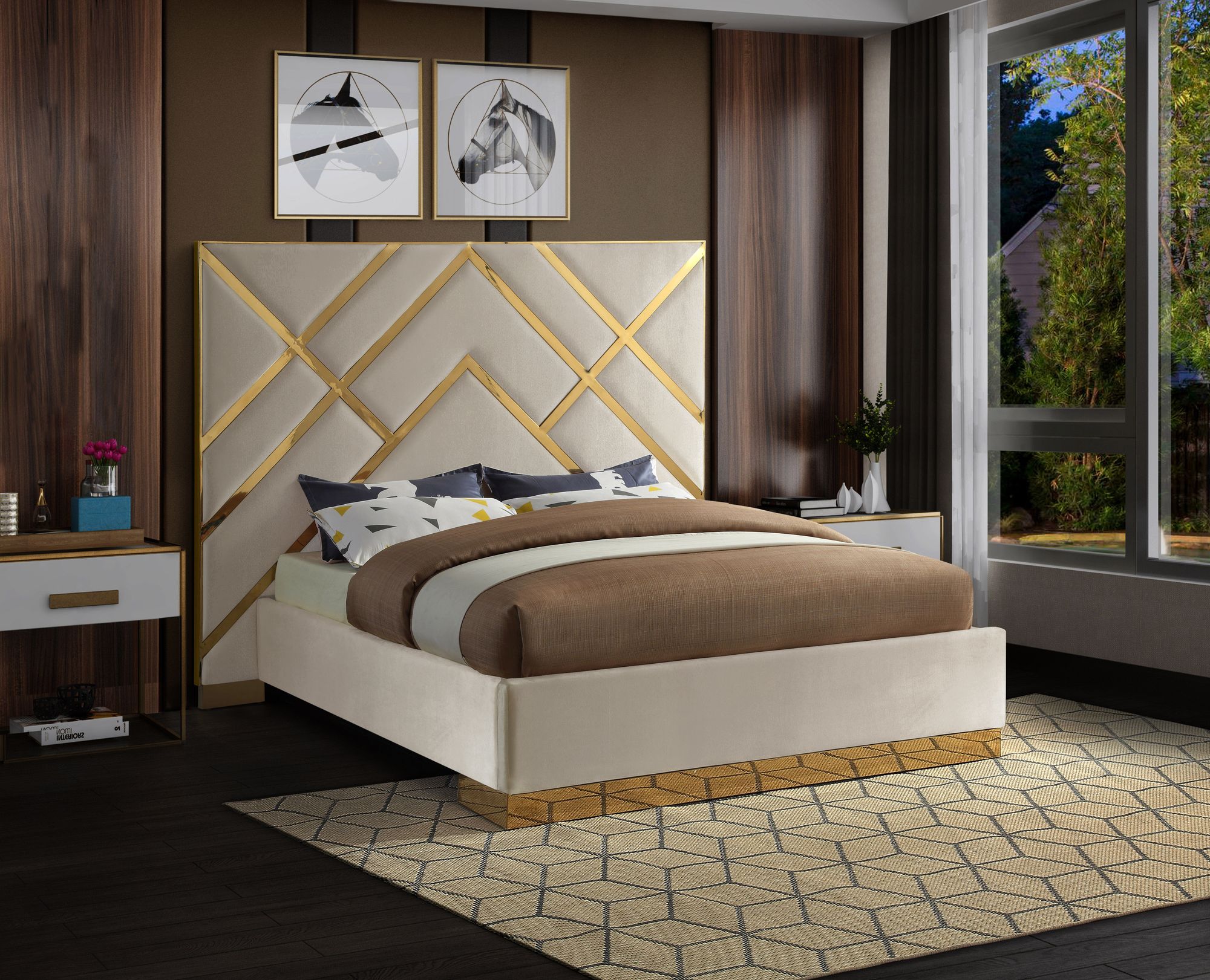 Vector Velvet Queen Size Bed