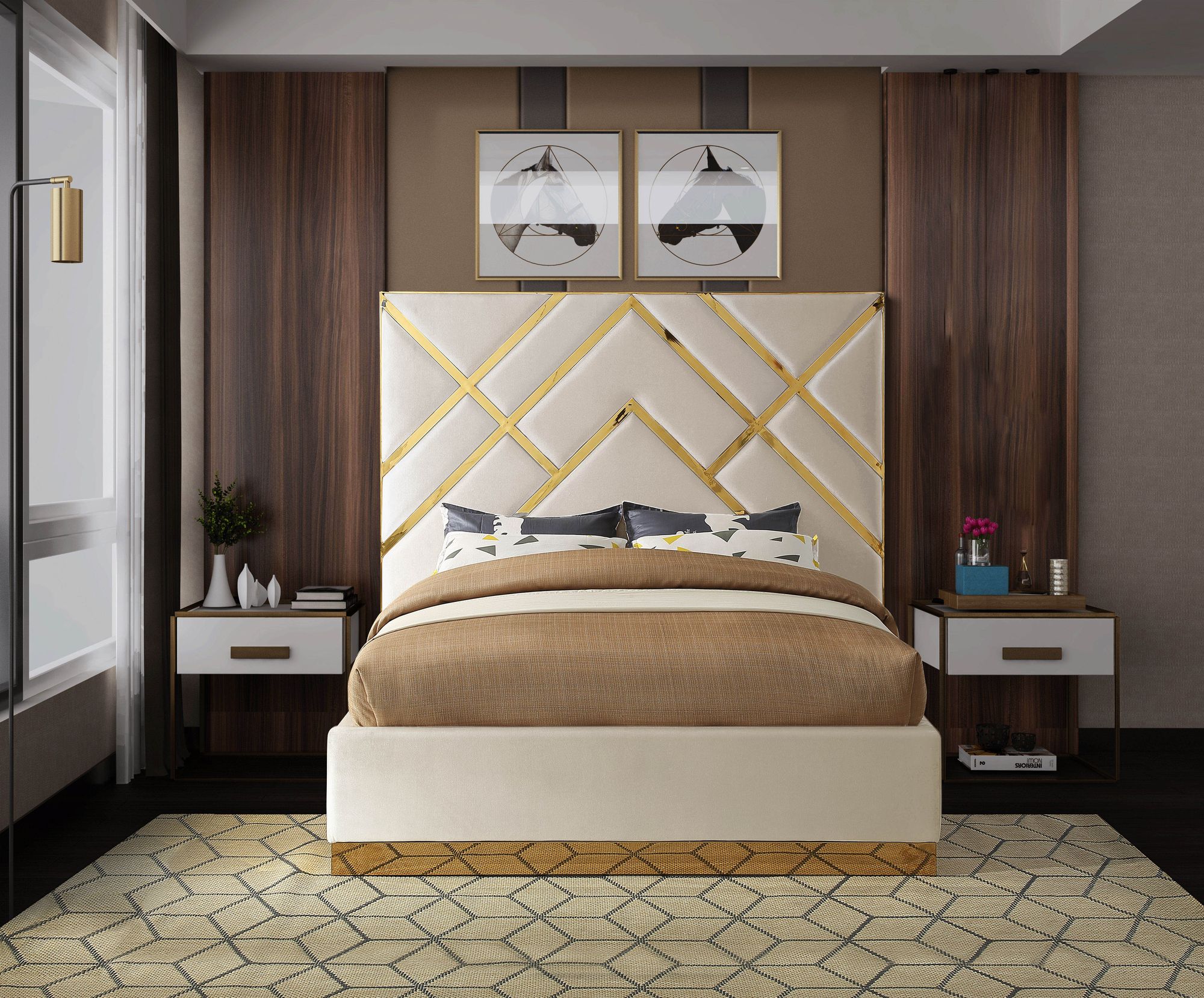Vector Velvet Queen Size Bed