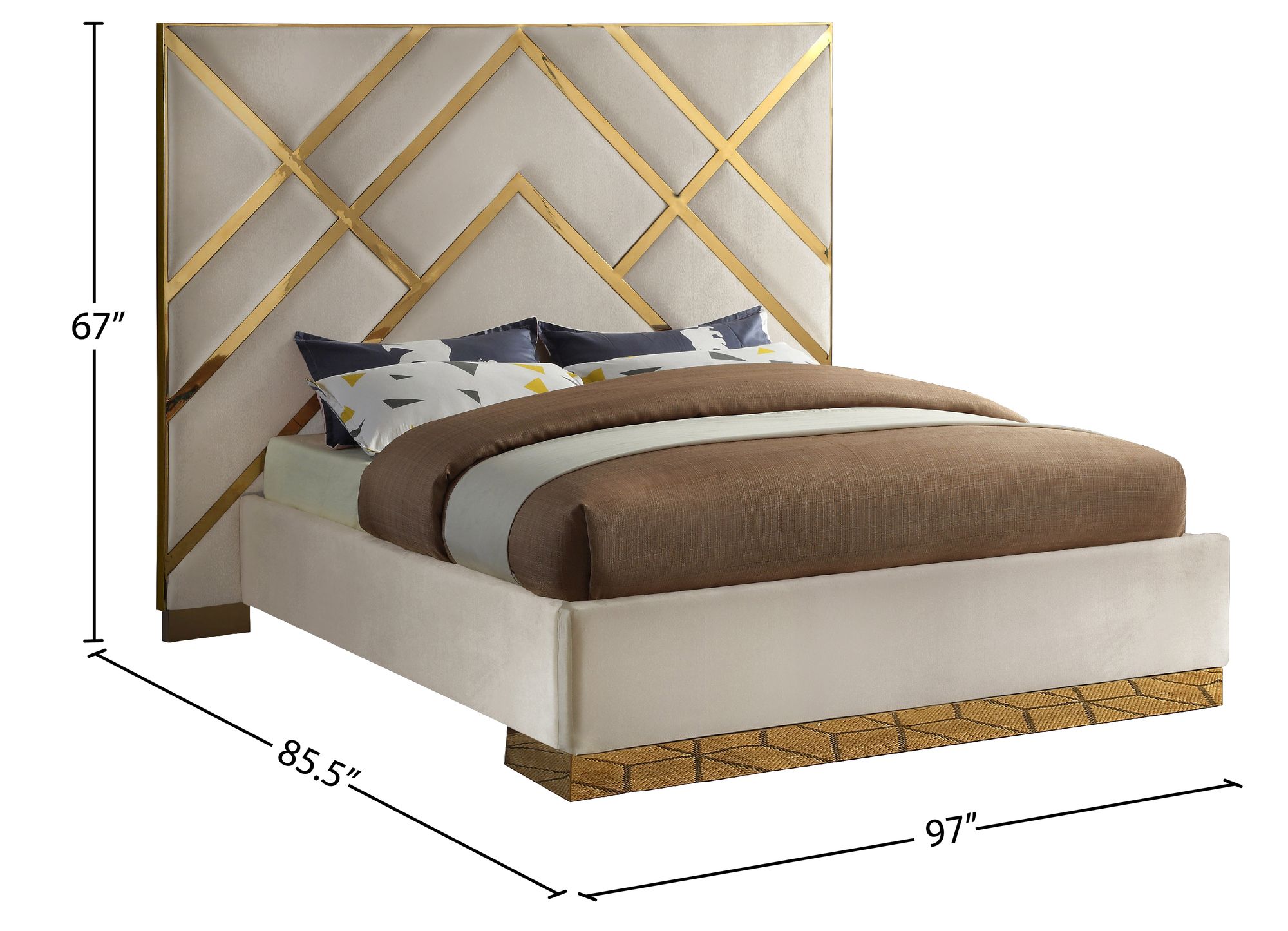 Vector Velvet King Size Bed