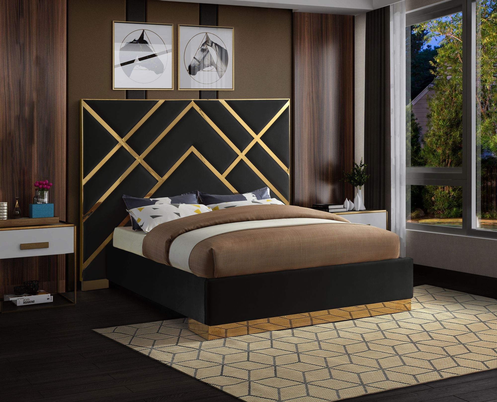 Vector Velvet Queen Size Bed