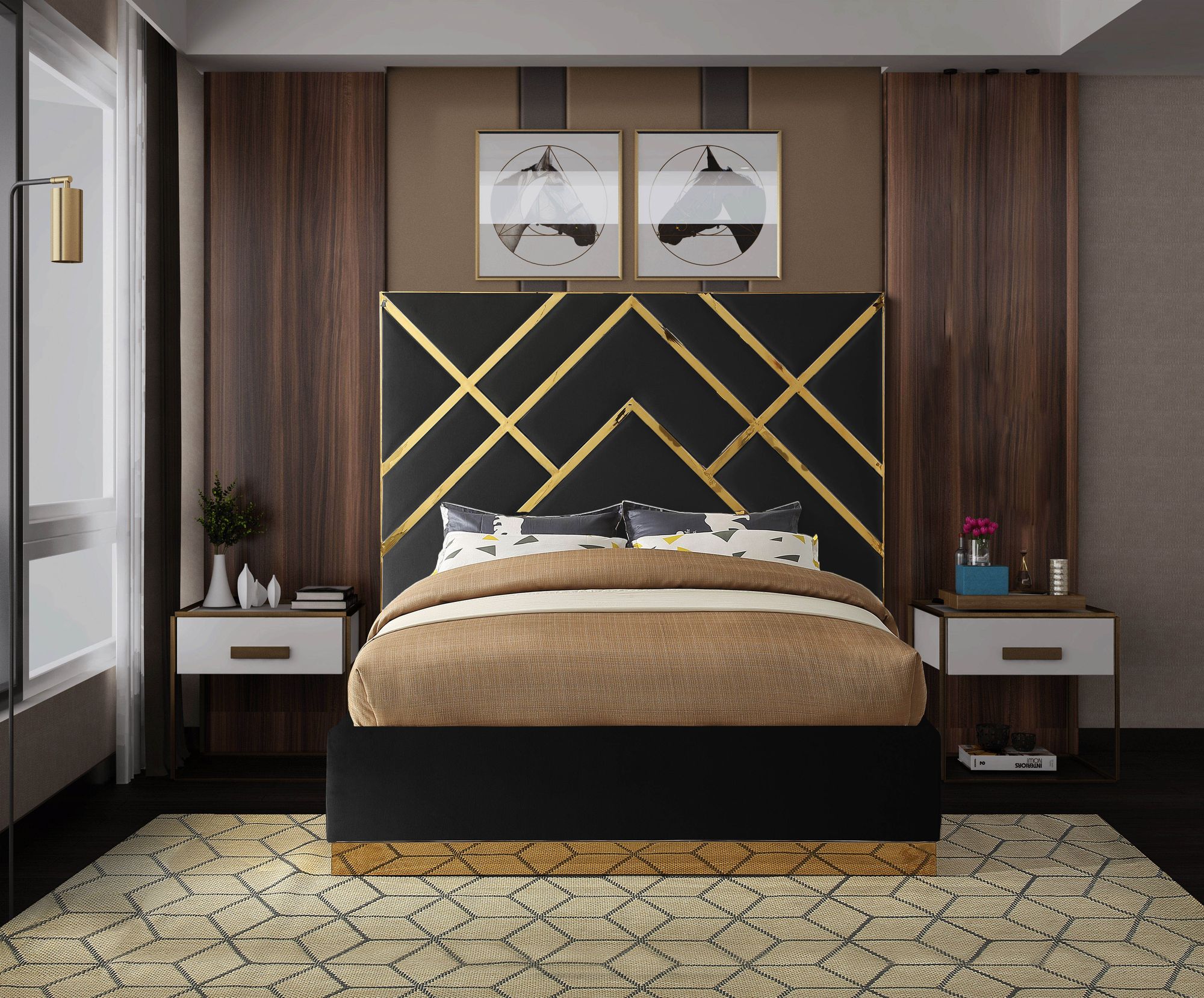 Vector Velvet King Size Bed