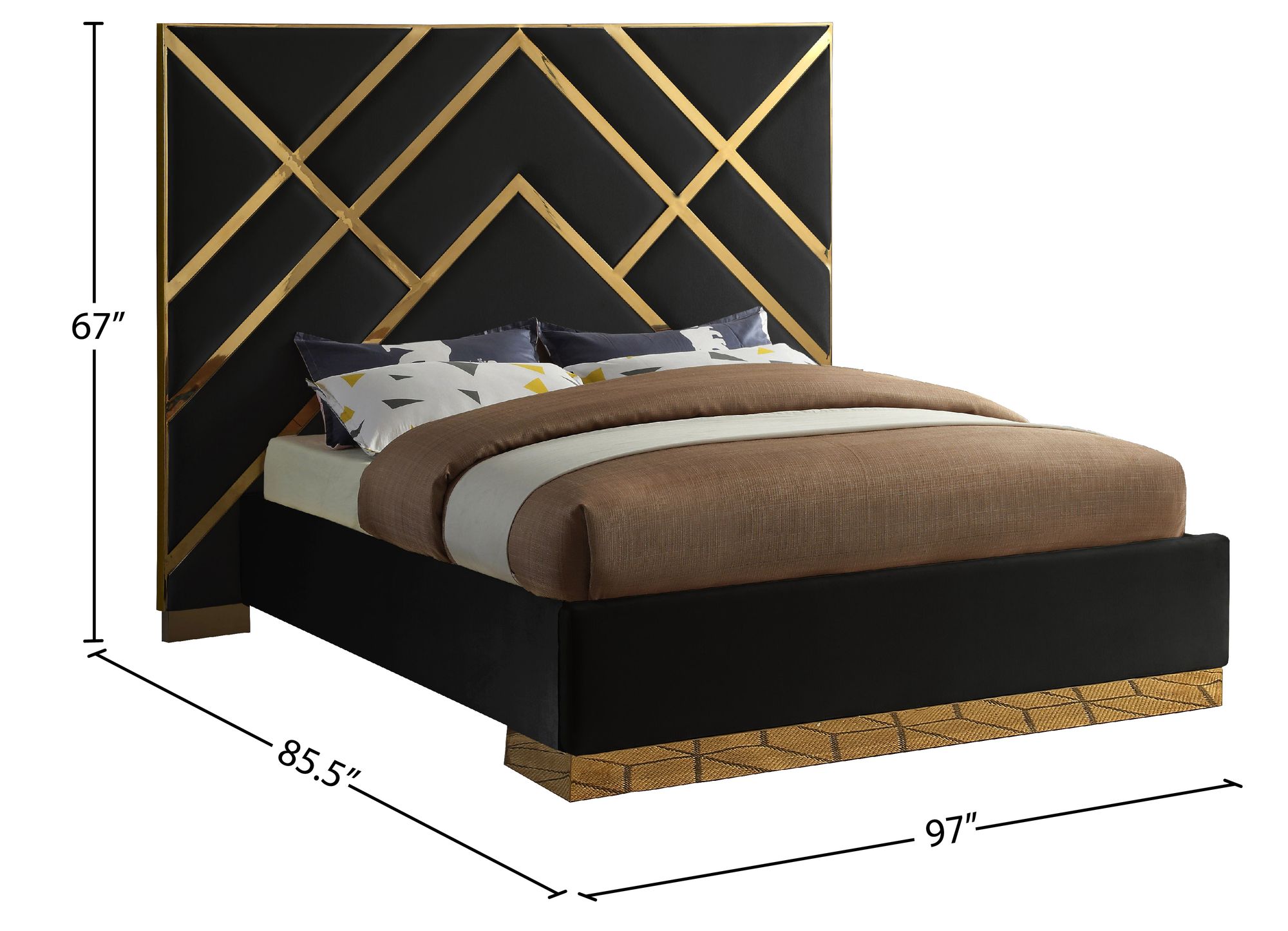 Vector Velvet King Size Bed