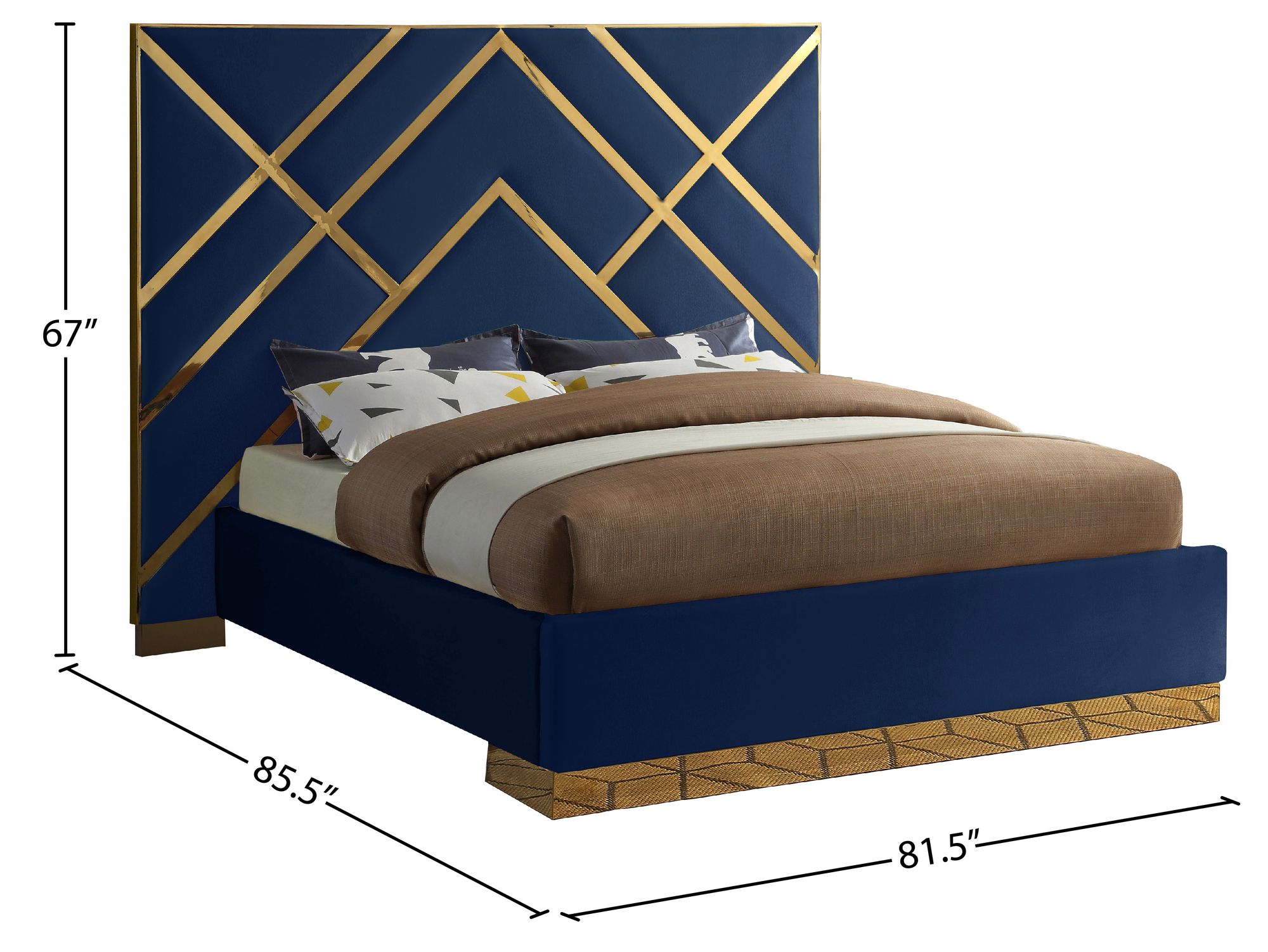 Vector Velvet Queen Size Bed