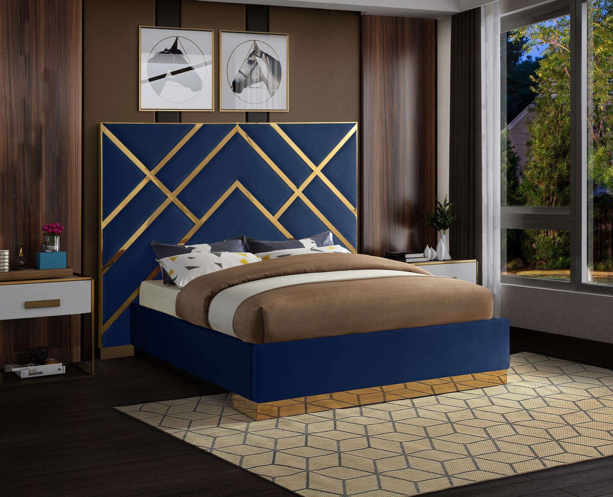 Vector Velvet King Size Bed