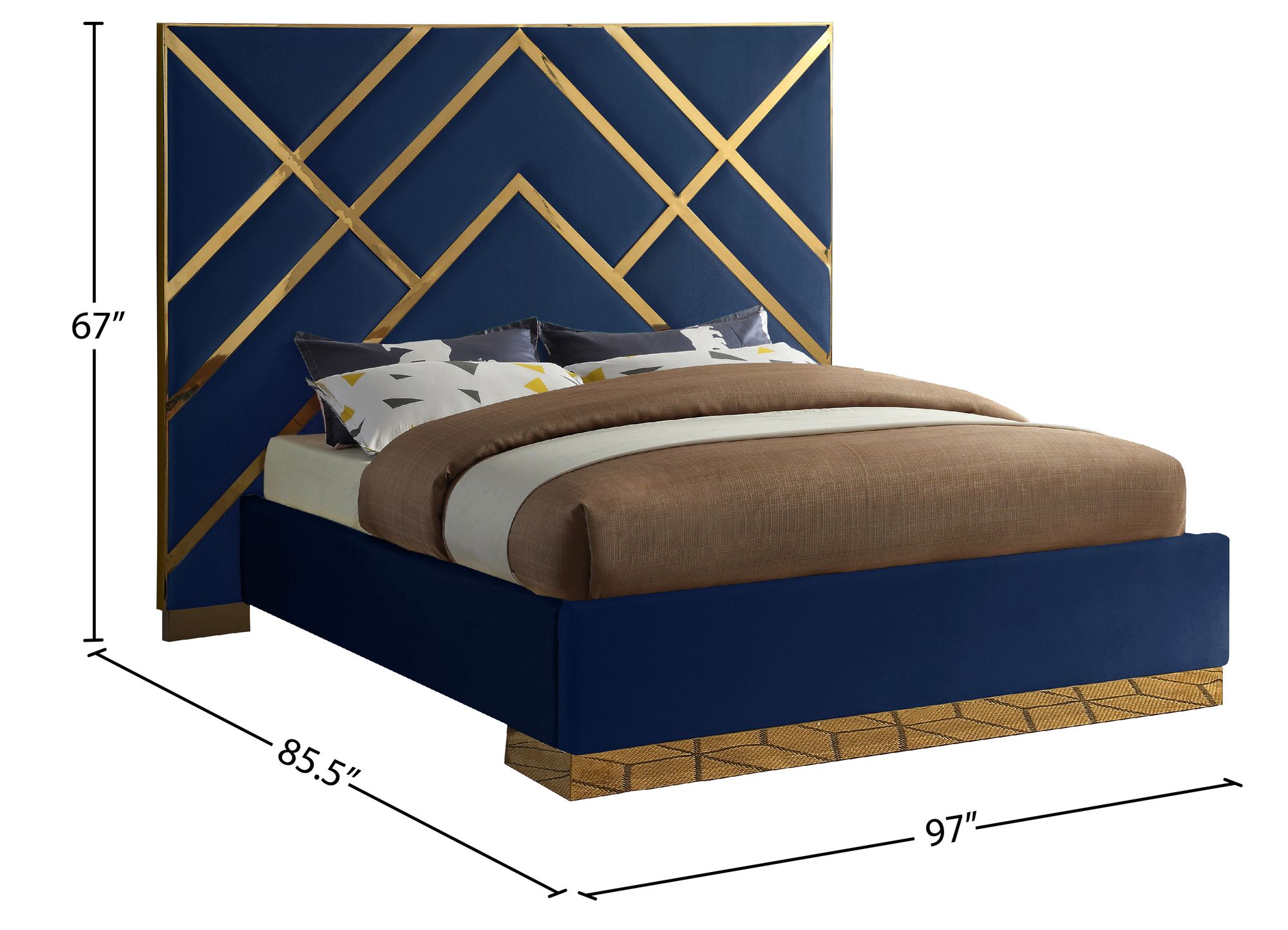 Vector Velvet King Size Bed