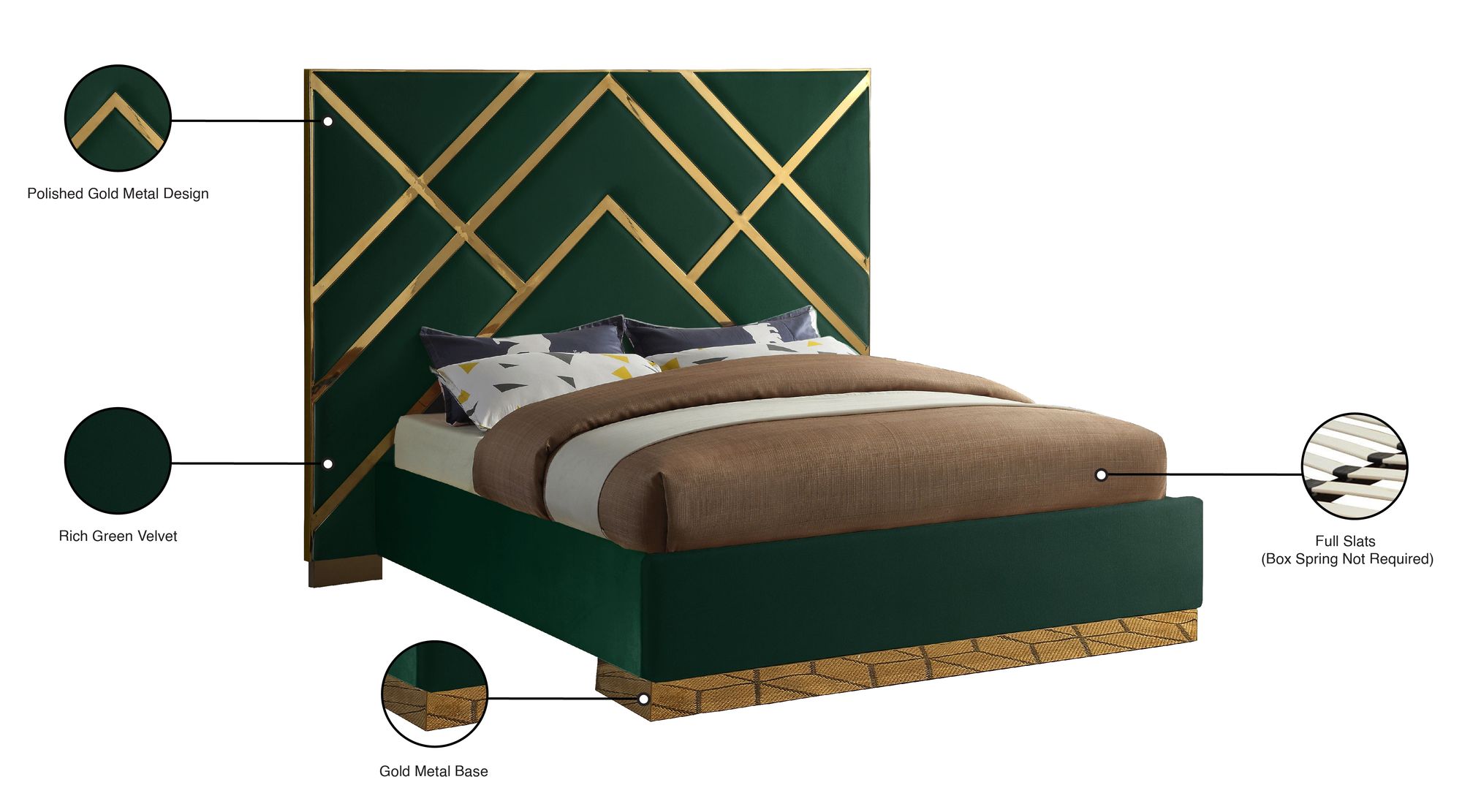 Vector Velvet Queen Size Bed