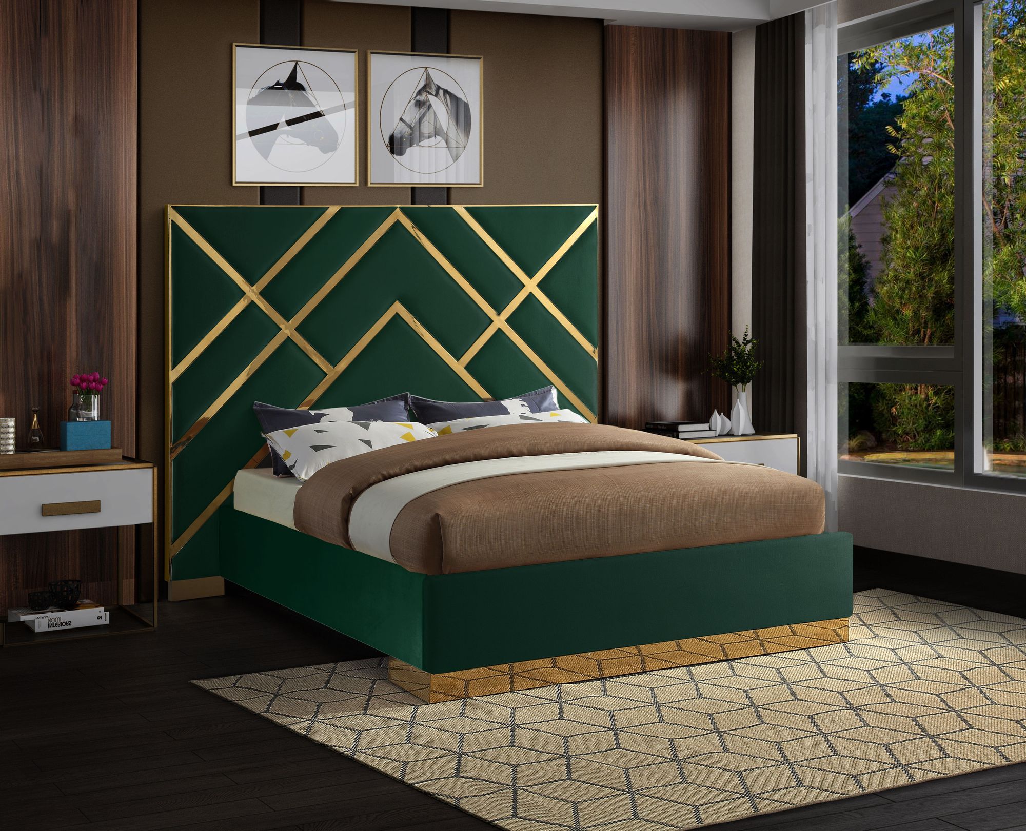 Vector Velvet King Size Bed