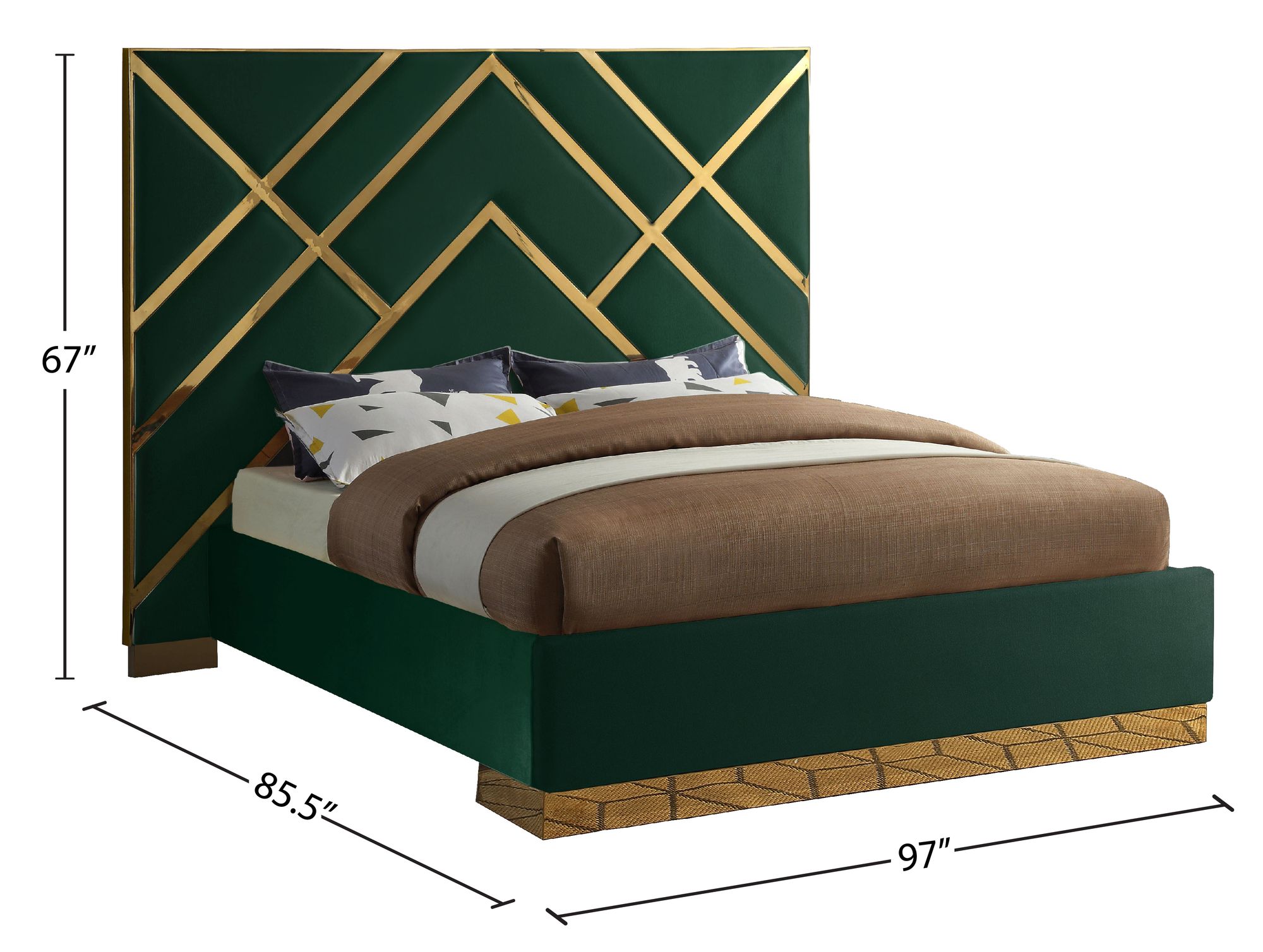 Vector Velvet King Size Bed