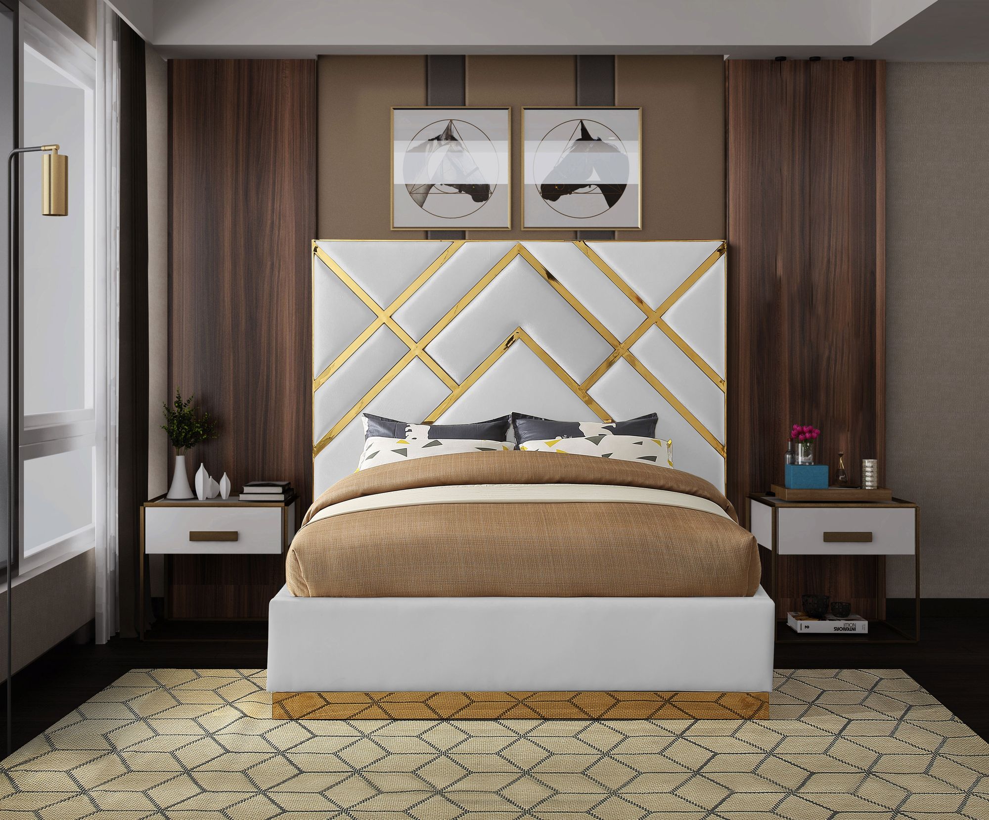 Vector Faux Leather Queen Size Bed