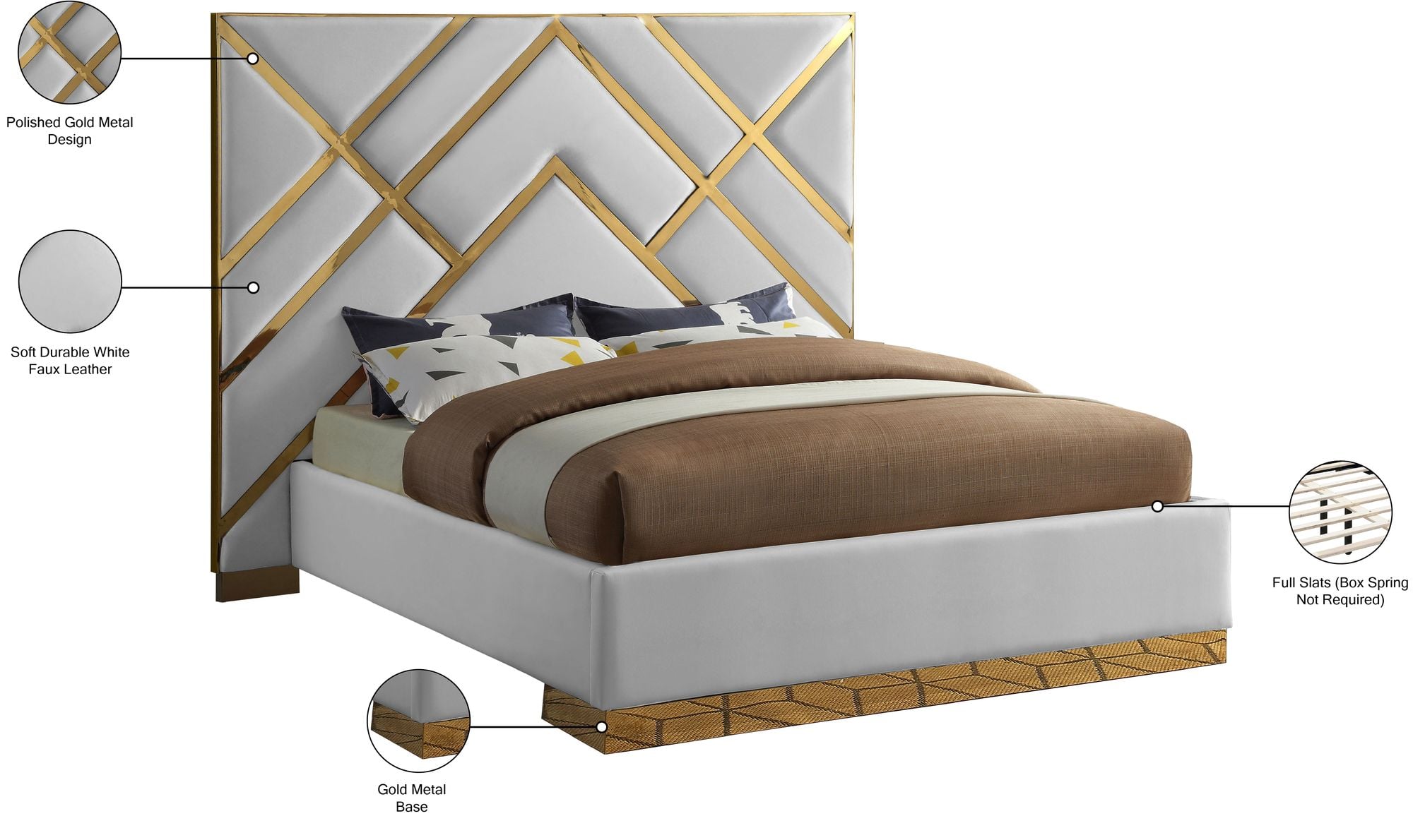 Vector Faux Leather Queen Size Bed