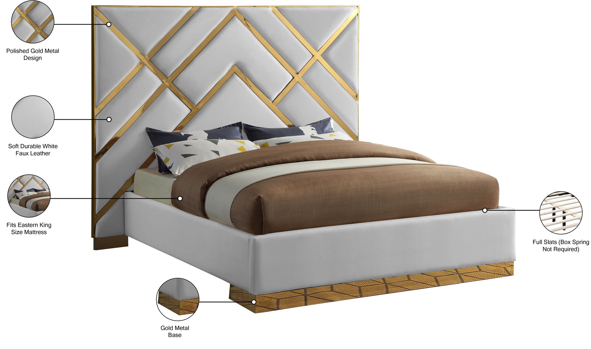 Vector Faux Leather King Size Bed