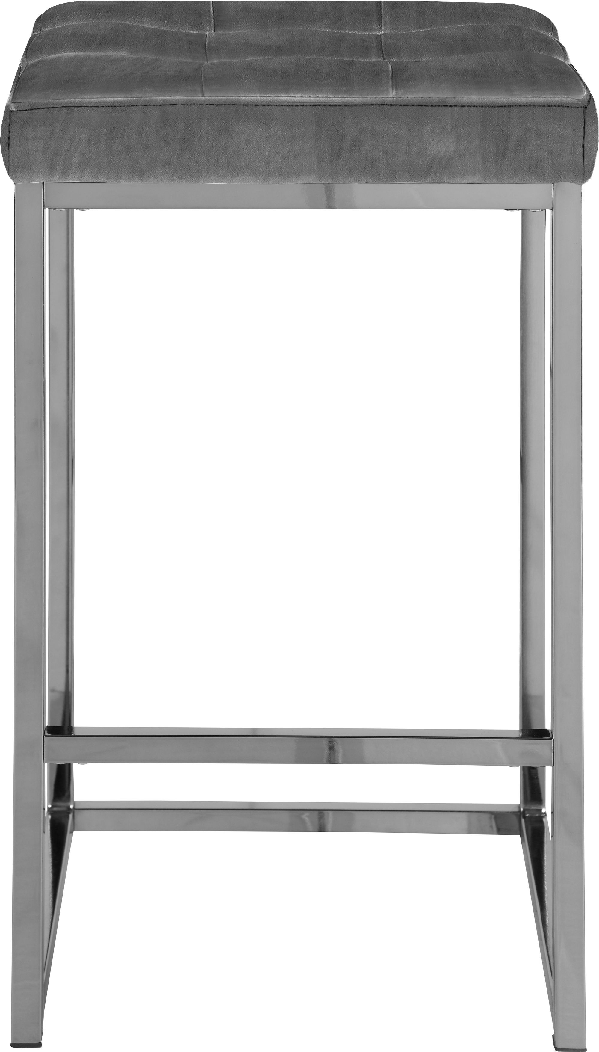 Nicola Velvet Counter Stool with Chrome Steel Base