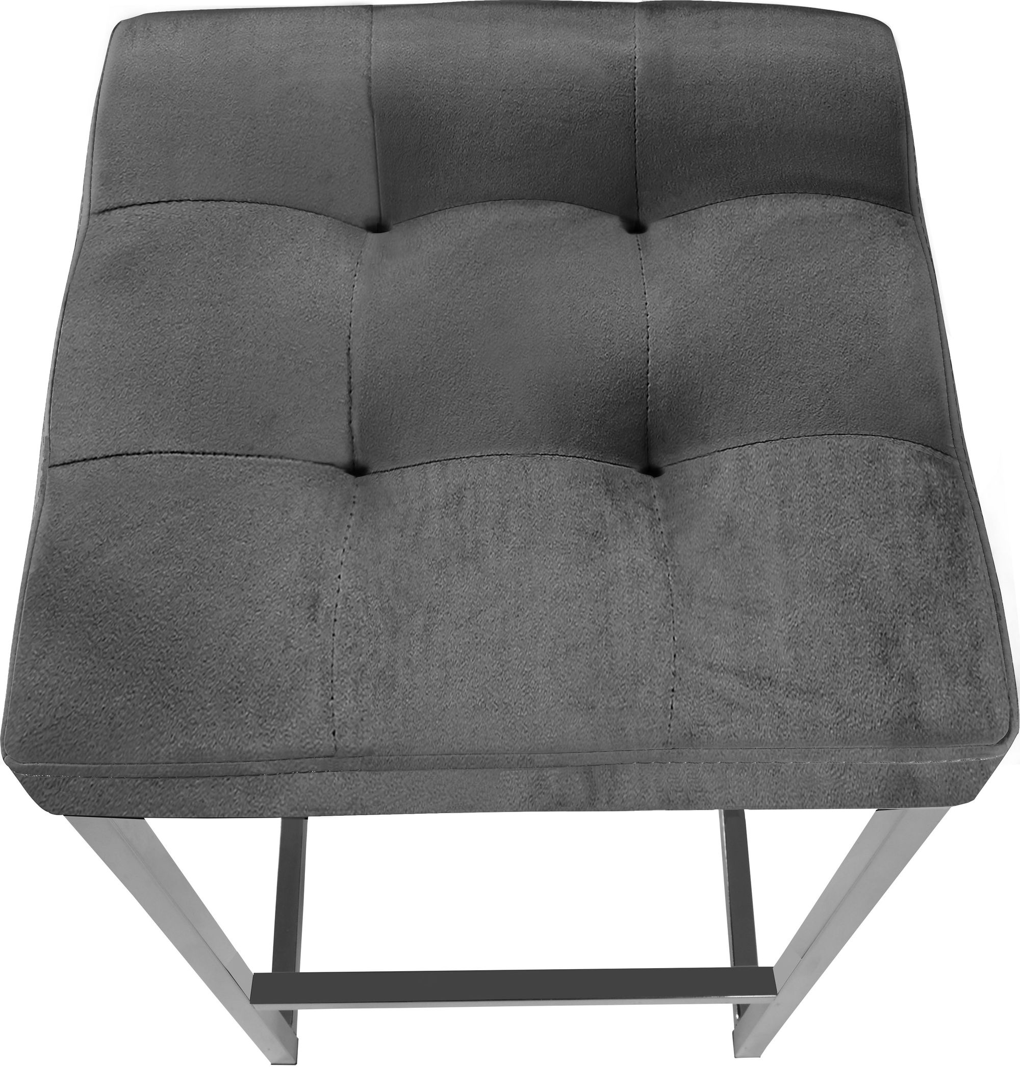 Nicola Velvet Counter Stool with Chrome Steel Base