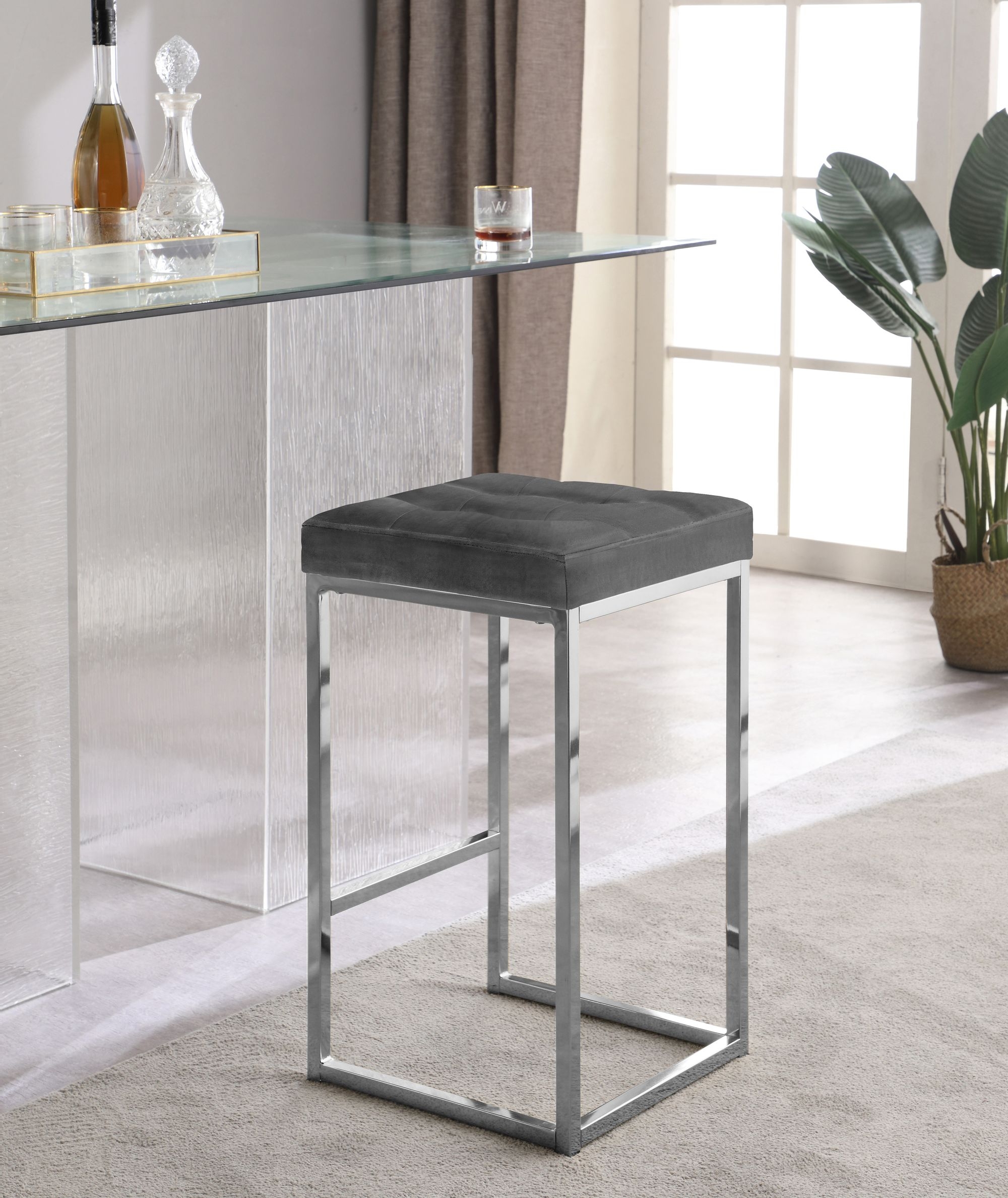 Nicola Counter Stool with Steel Base