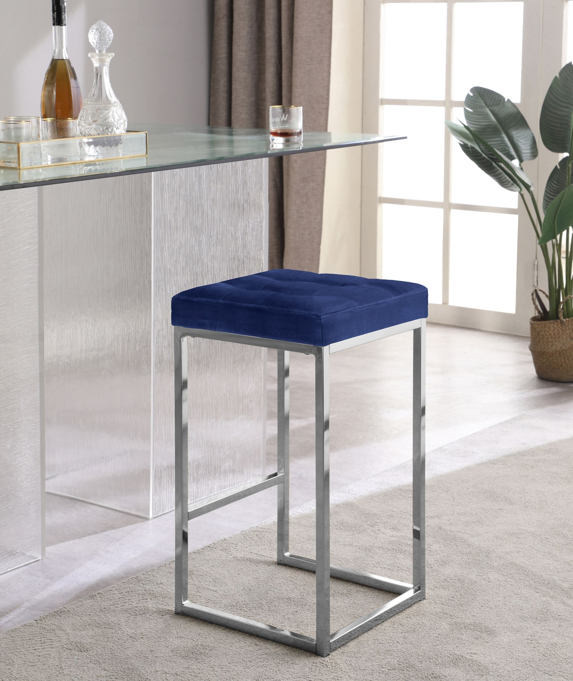 Nicola Counter Stool with Steel Base