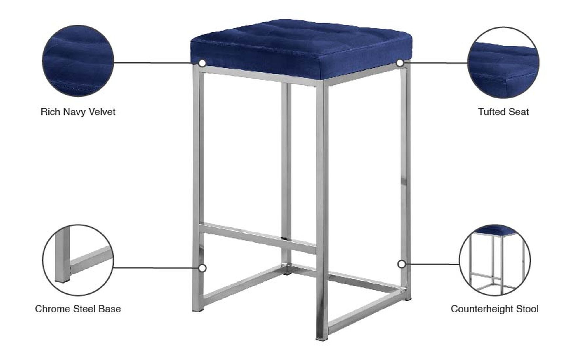 Nicola Counter Stool with Steel Base