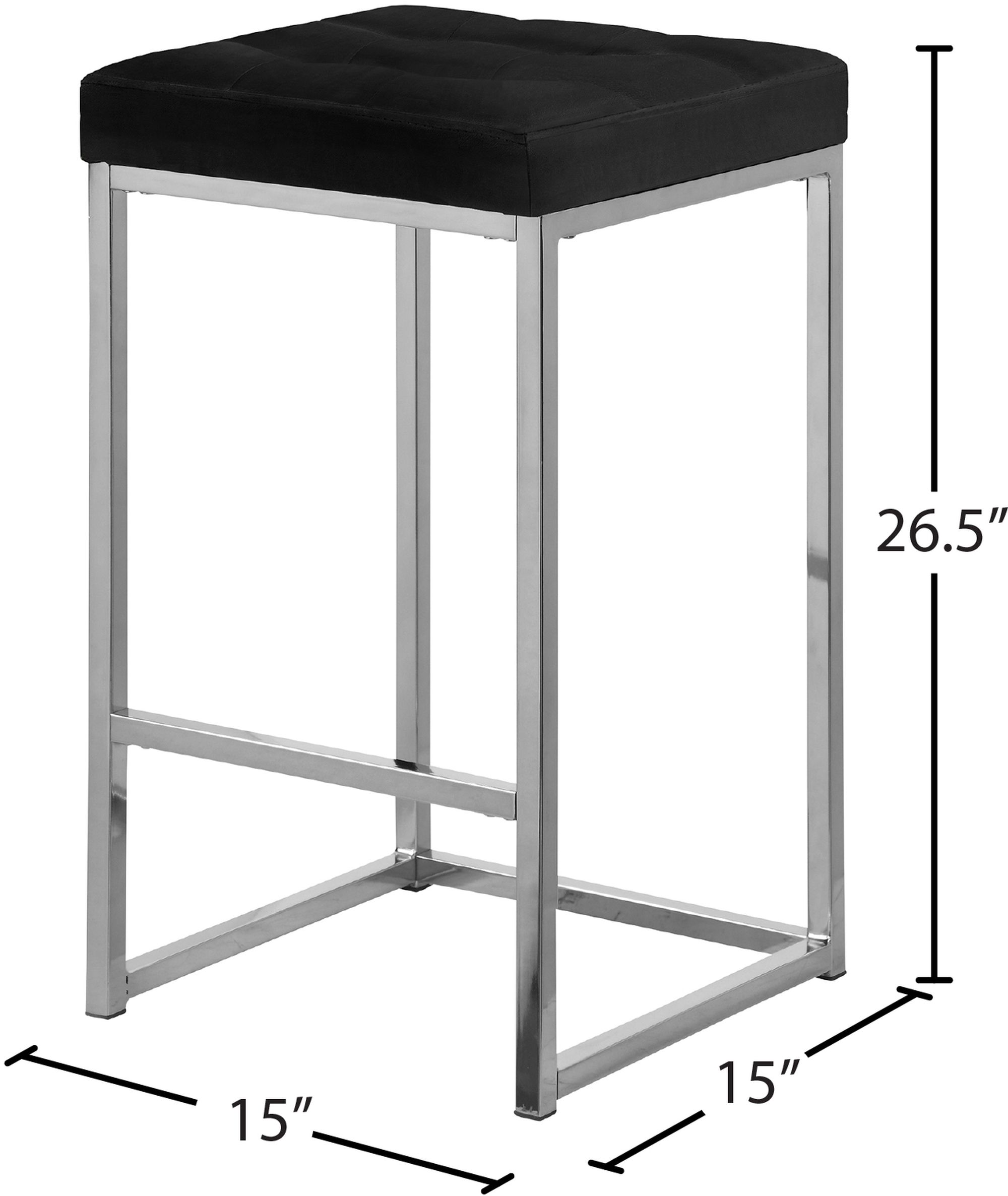 Nicola Velvet Counter Stool with Chrome Steel Base