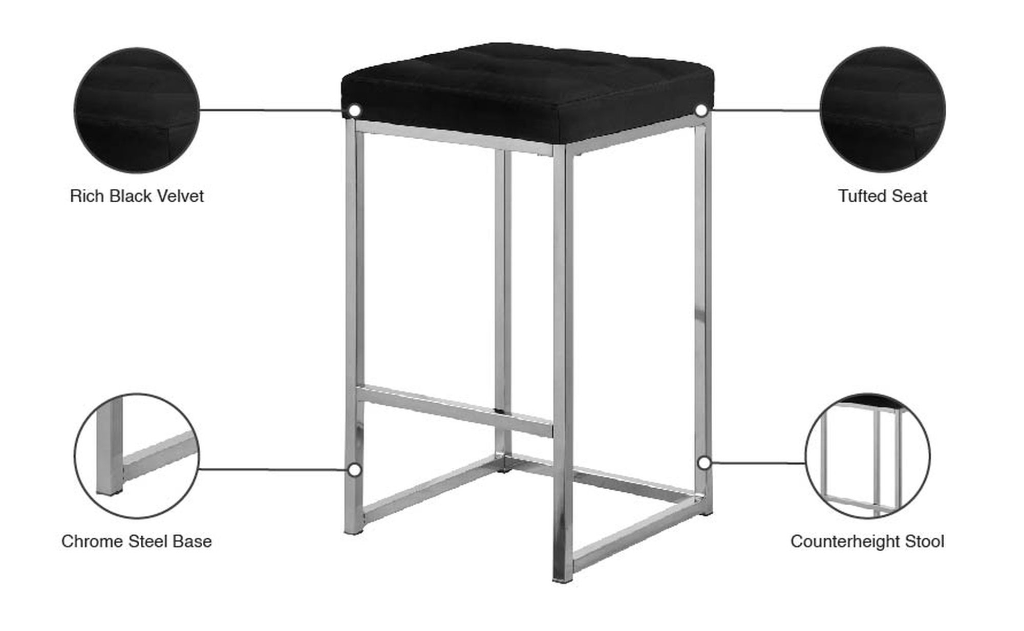Nicola Counter Stool with Steel Base