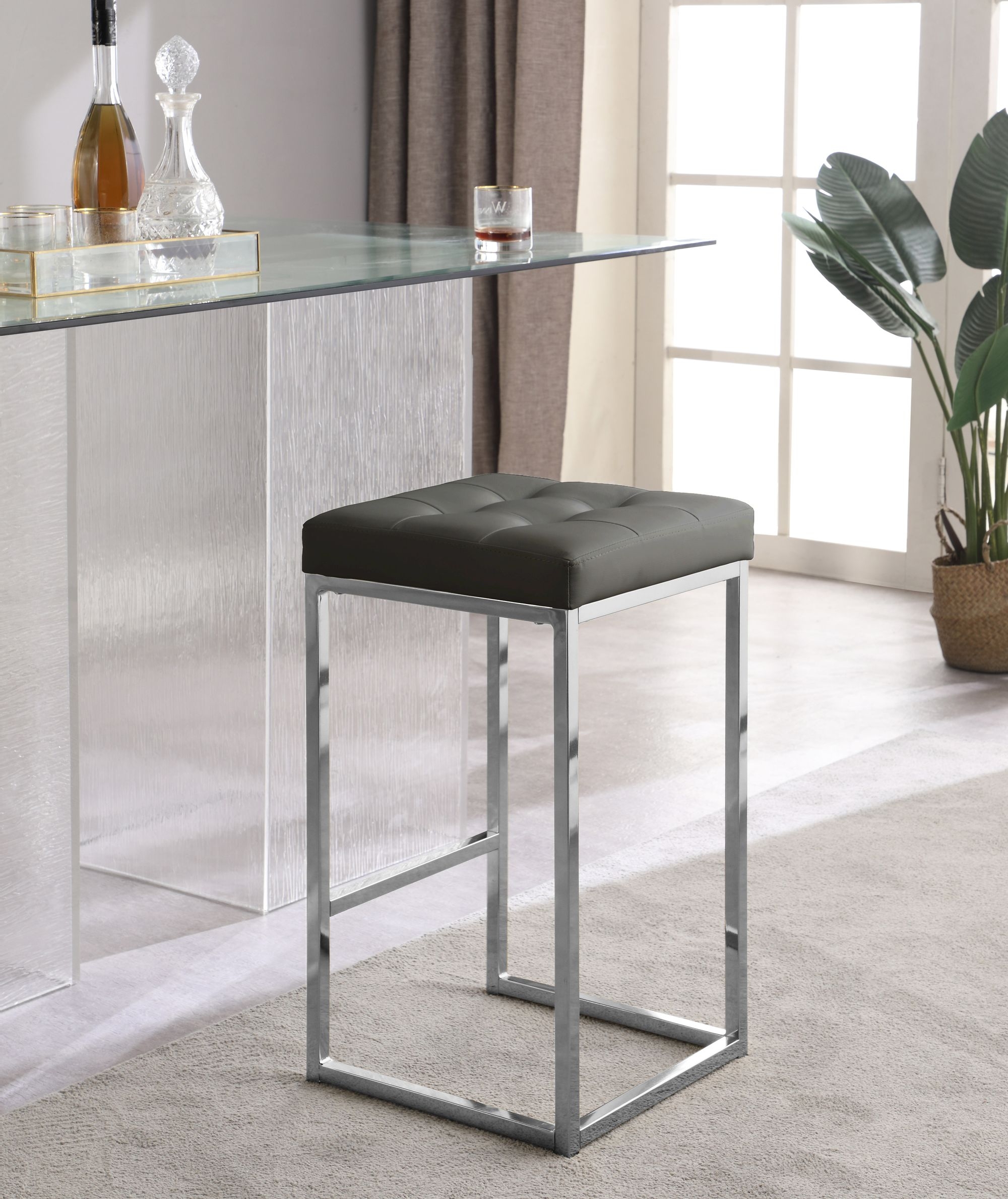 Nicola Counter Stool with Steel Base