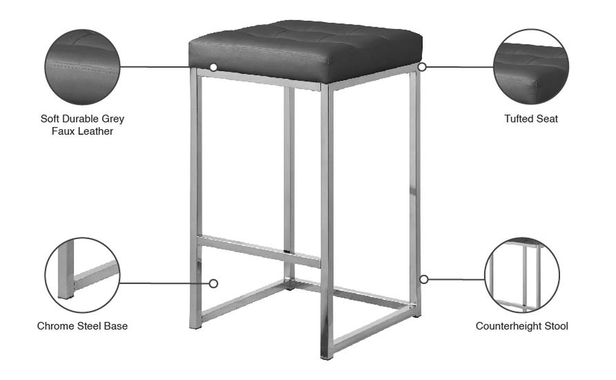 Nicola Counter Stool with Steel Base