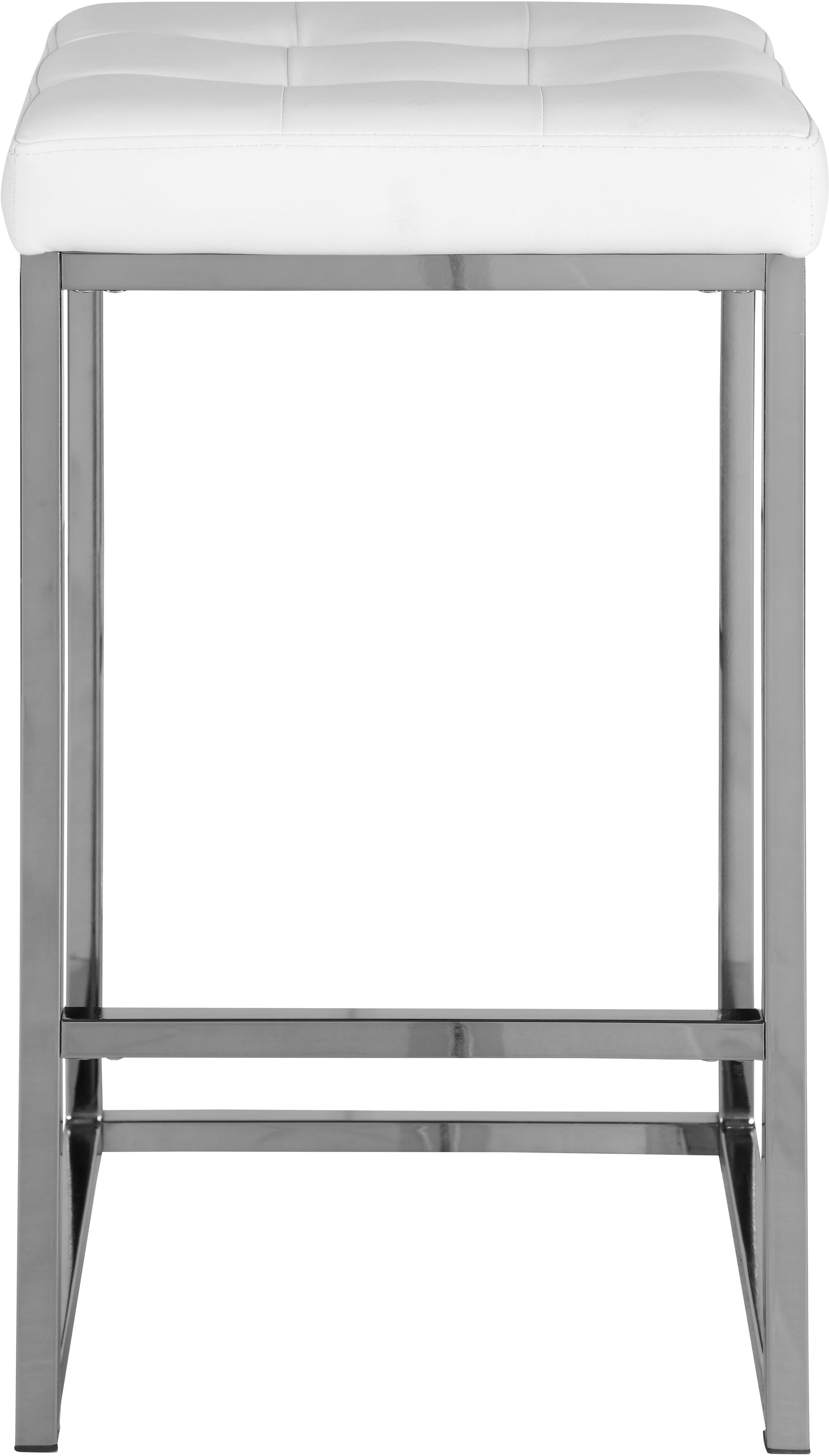 Nicola Faux Leather Counter Stool with Chrome Steel Base