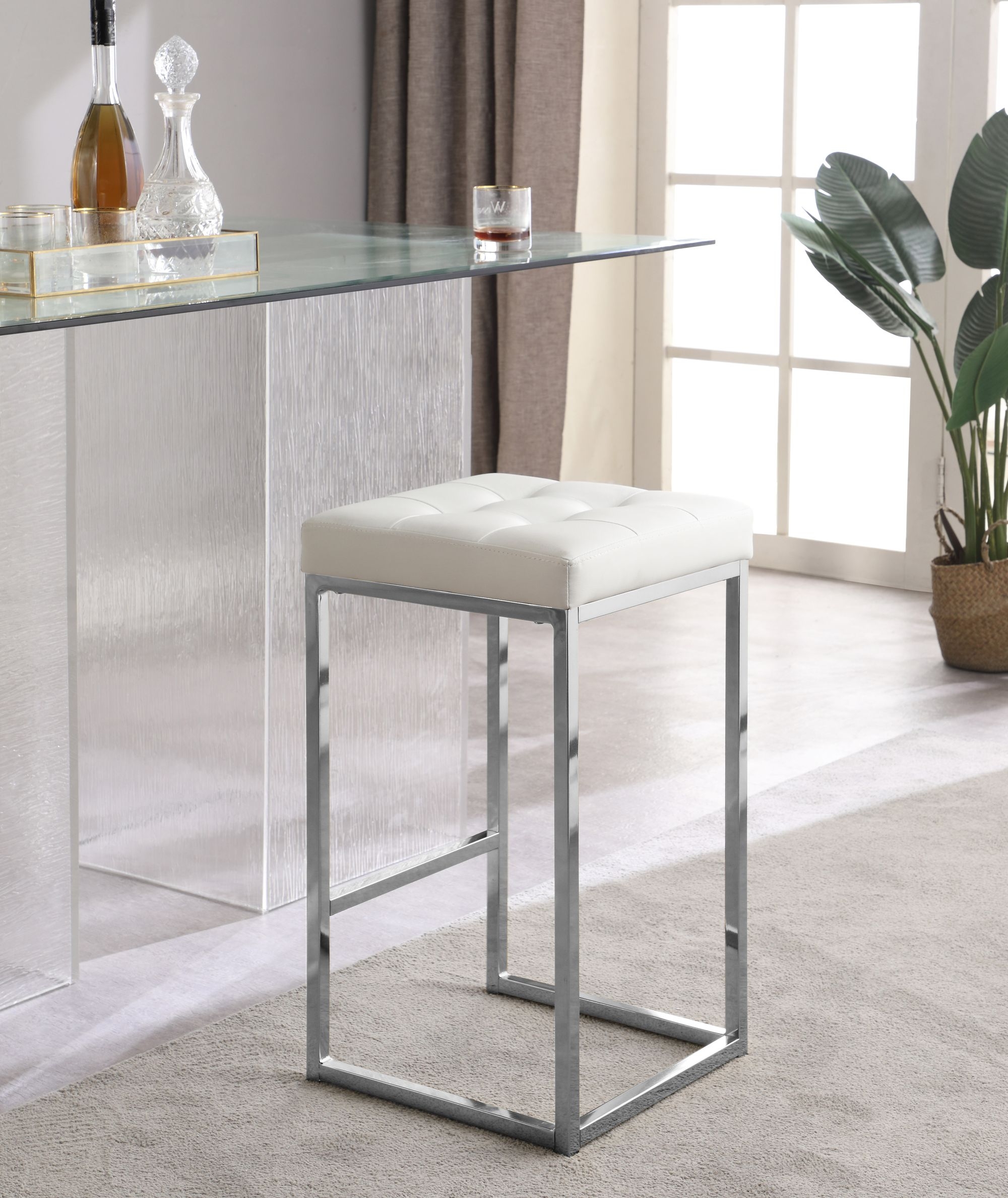 Nicola Counter Stool with Steel Base