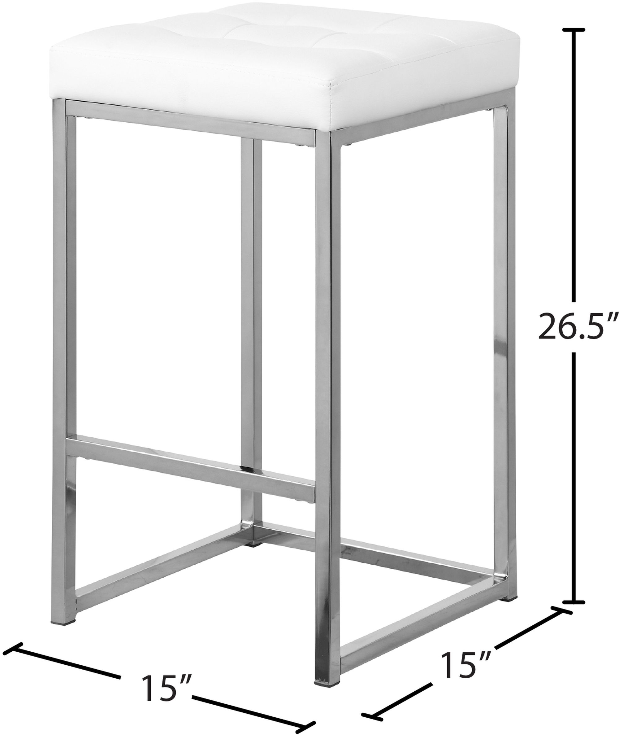 Nicola Faux Leather Counter Stool with Chrome Steel Base