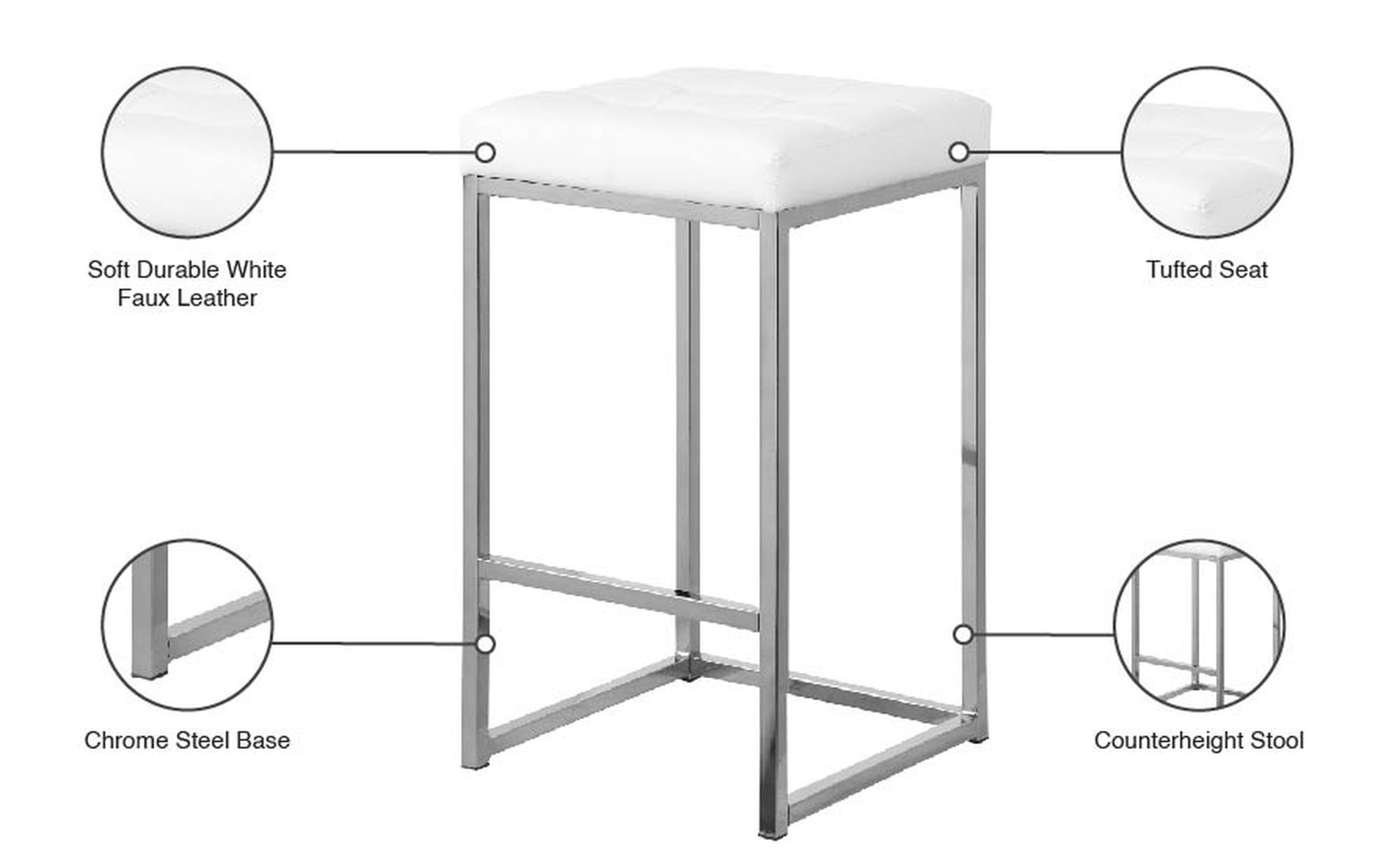 Nicola Counter Stool with Steel Base