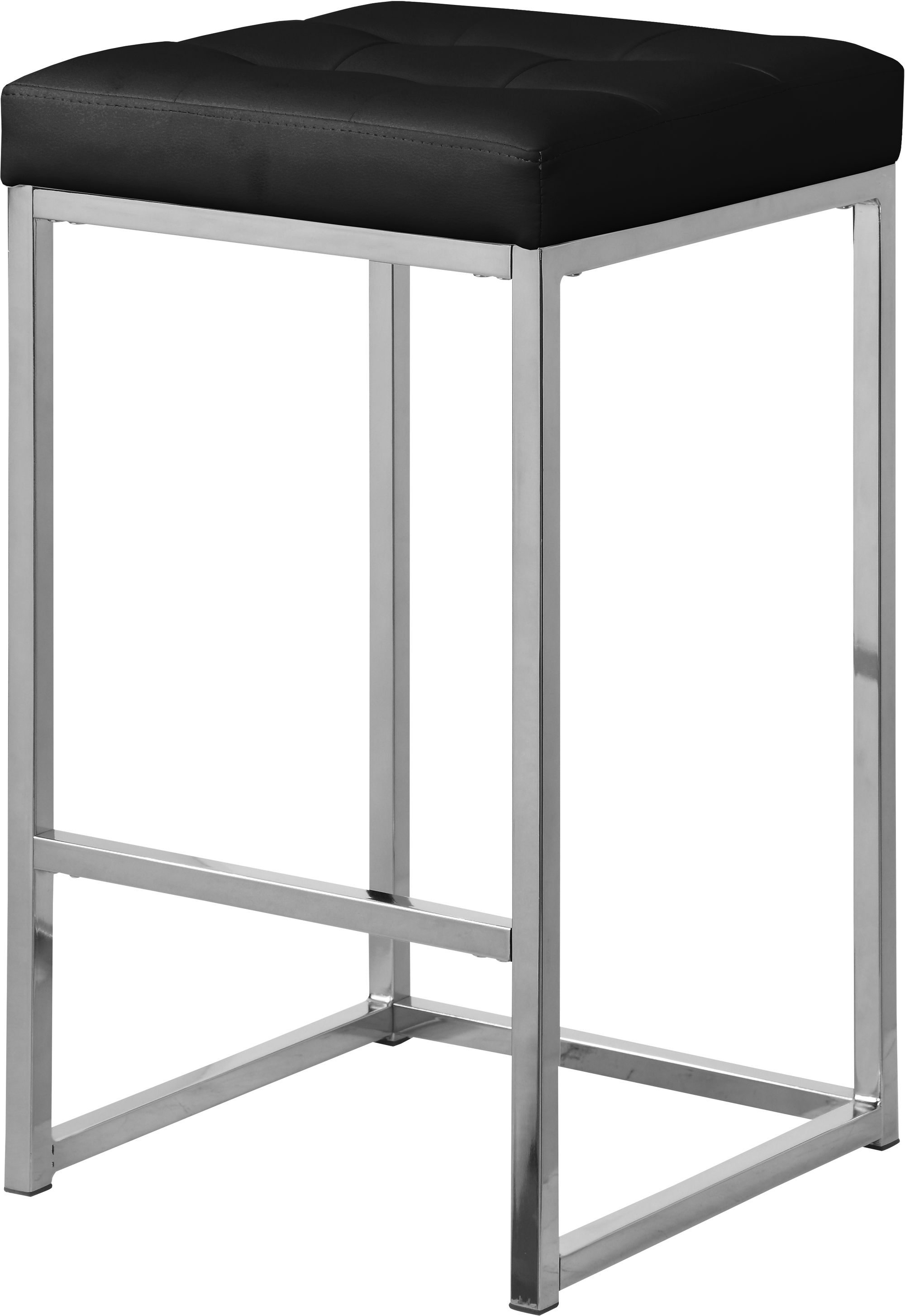 Nicola Faux Leather Counter Stool with Chrome Steel Base