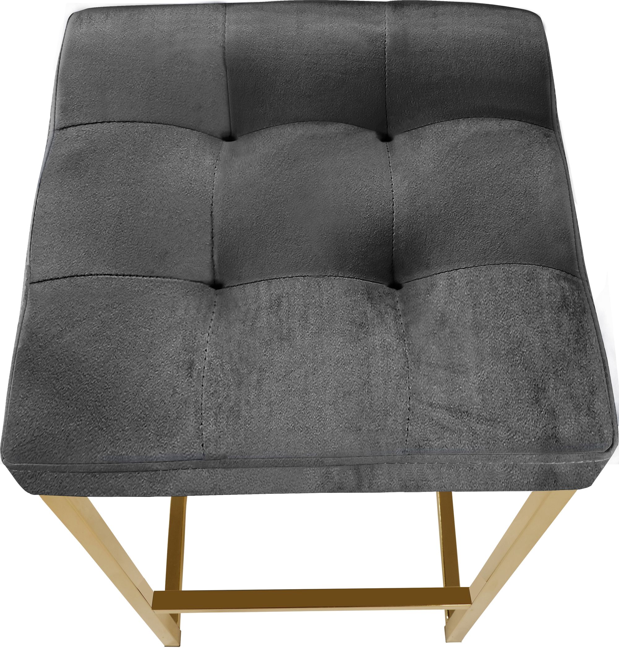 Nicola Velvet Counter Stool with Gold Steel Base
