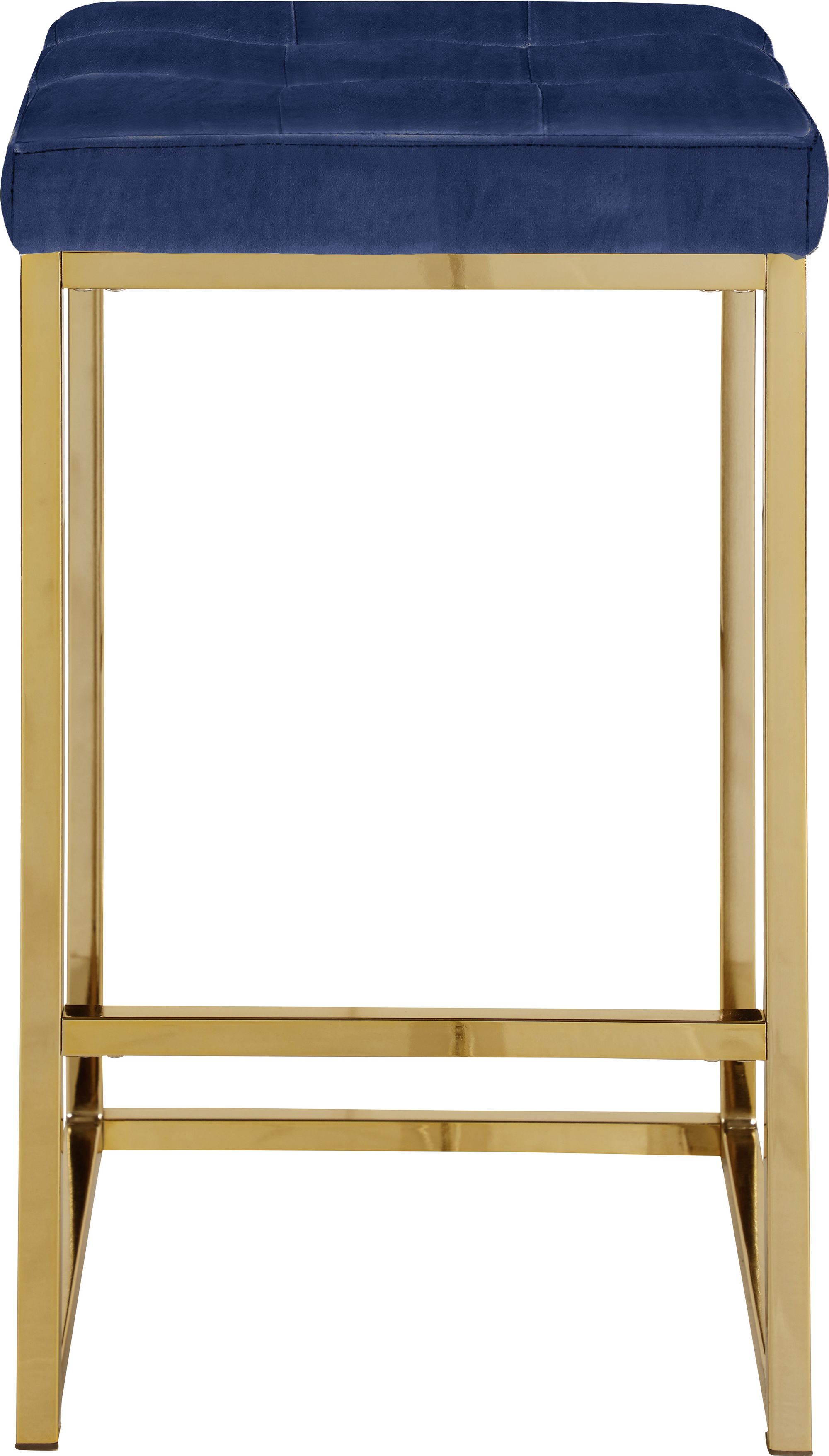 Nicola Velvet Counter Stool with Gold Steel Base