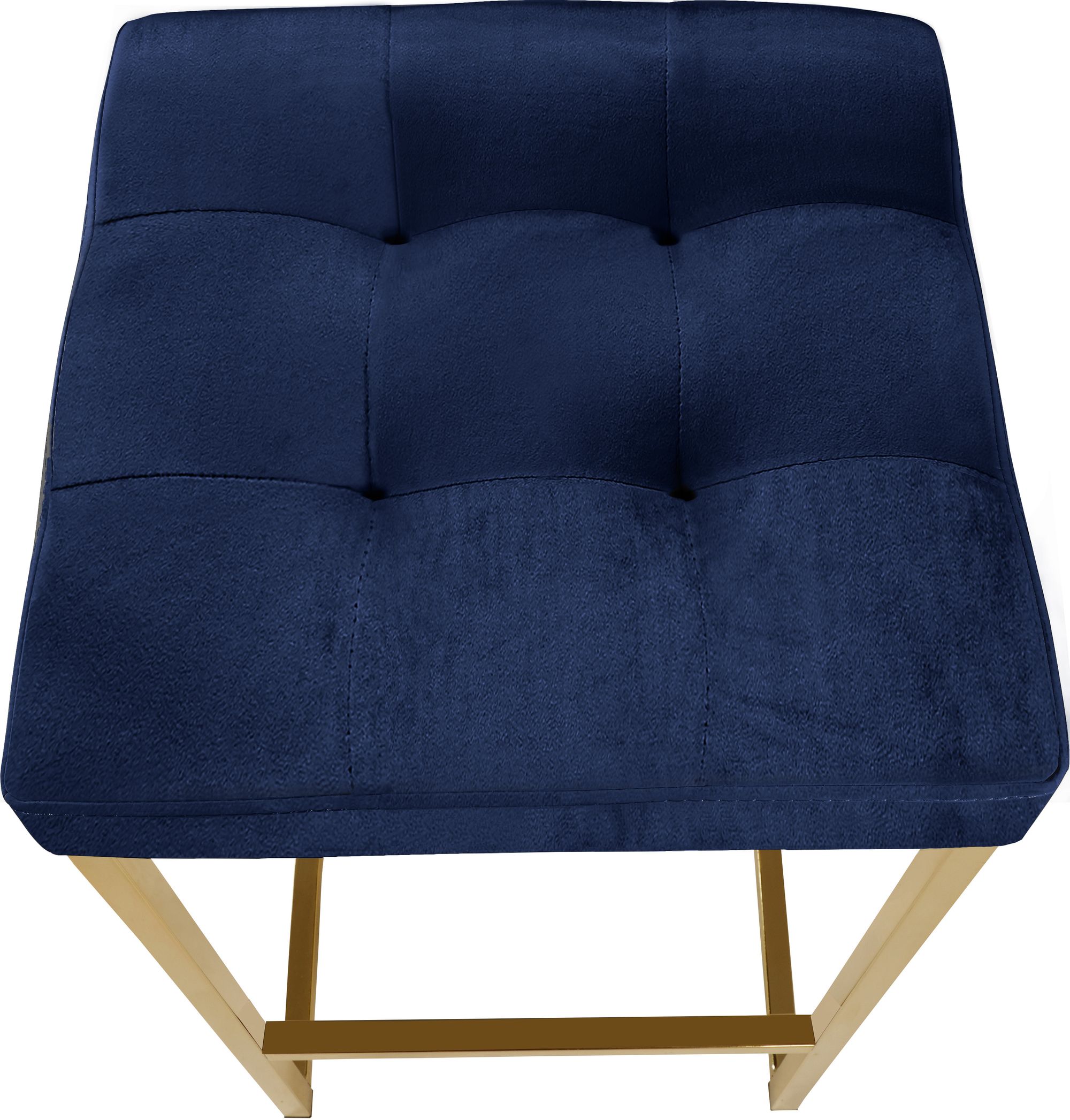 Nicola Velvet Counter Stool with Gold Steel Base