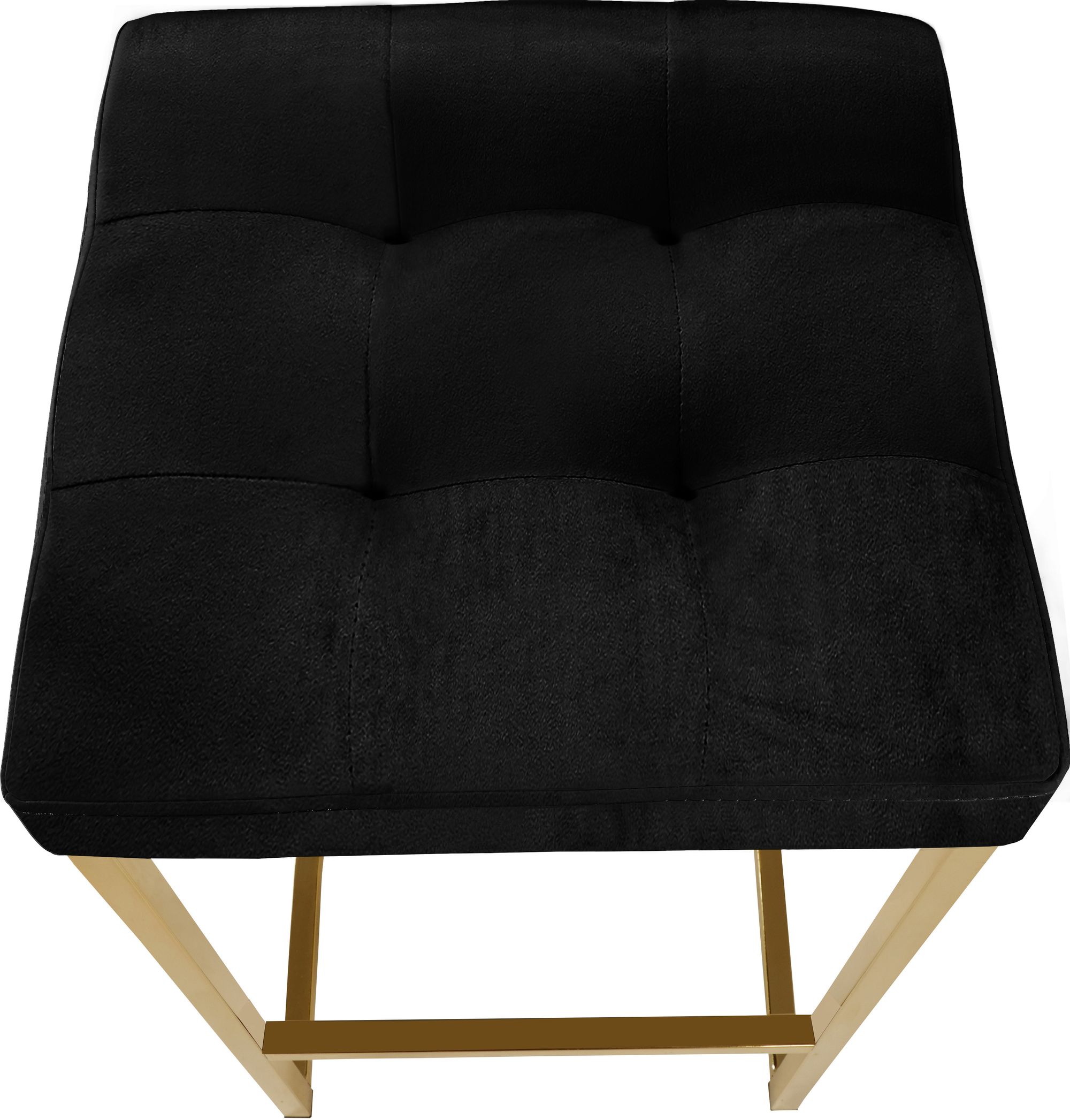 Nicola Velvet Counter Stool with Gold Steel Base