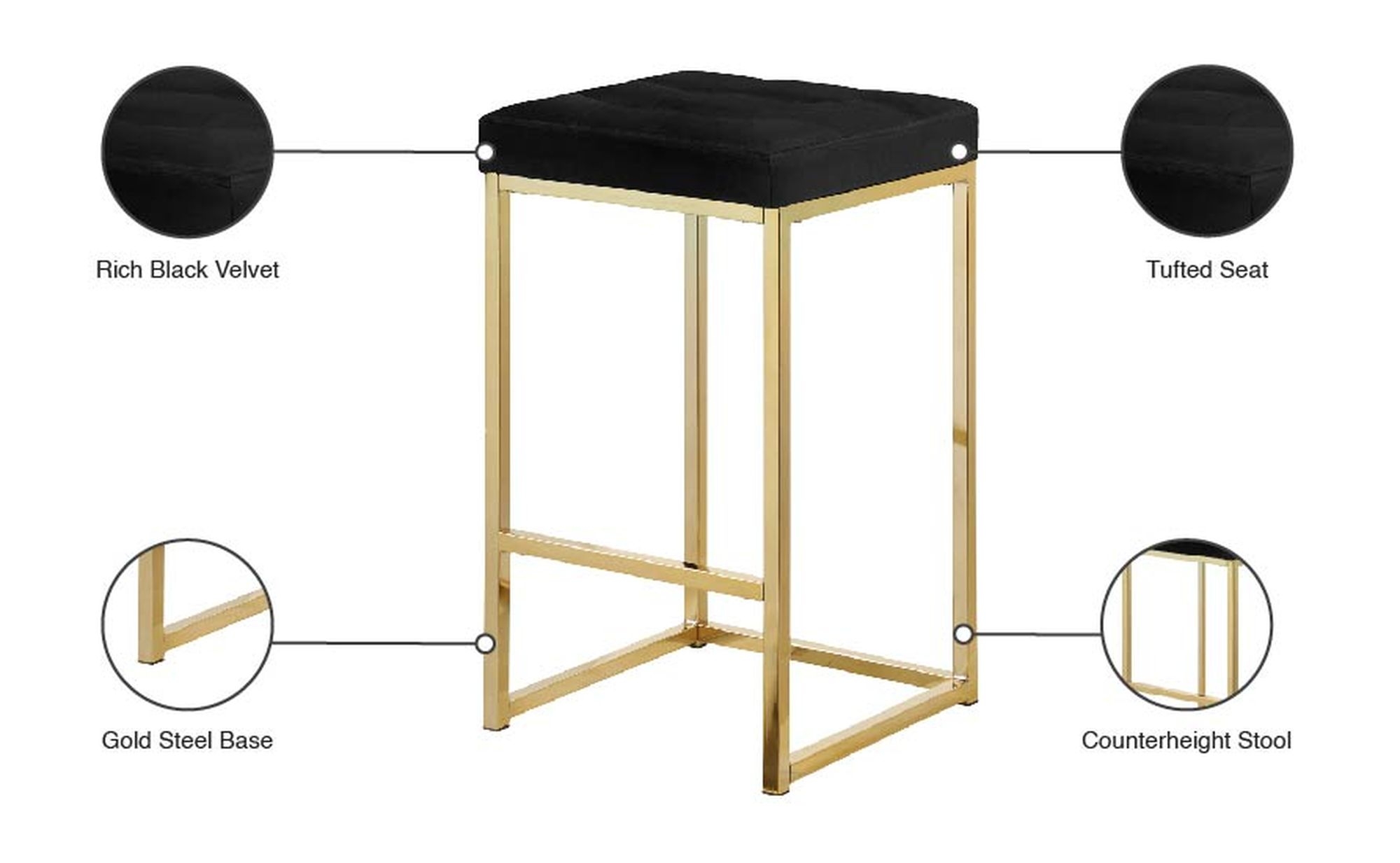 Nicola Counter Stool with Steel Base