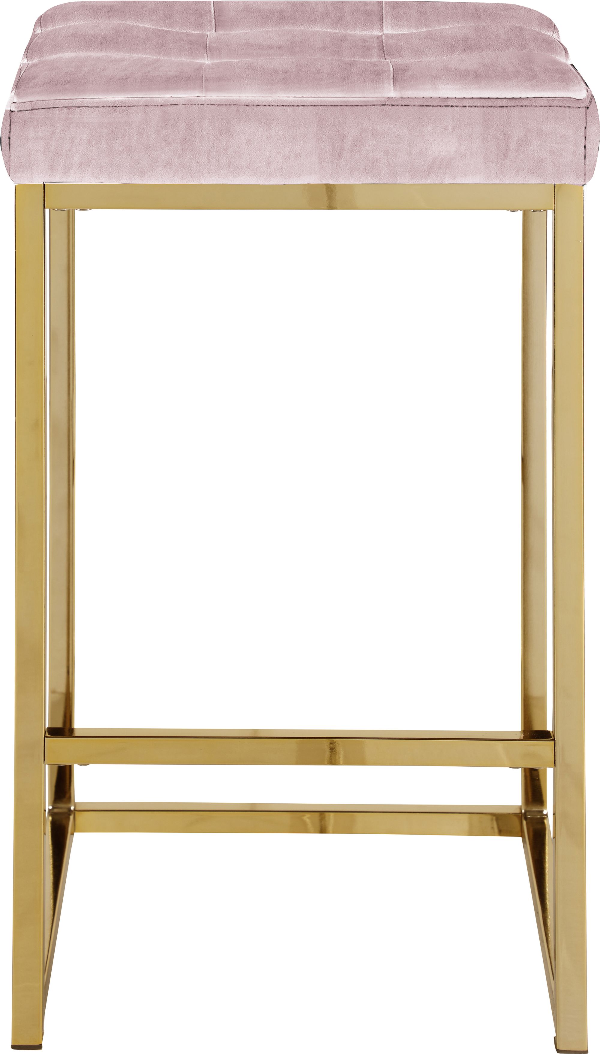 Nicola Velvet Counter Stool with Gold Steel Base