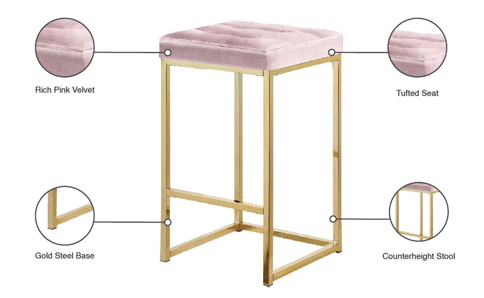 Nicola Counter Stool with Steel Base