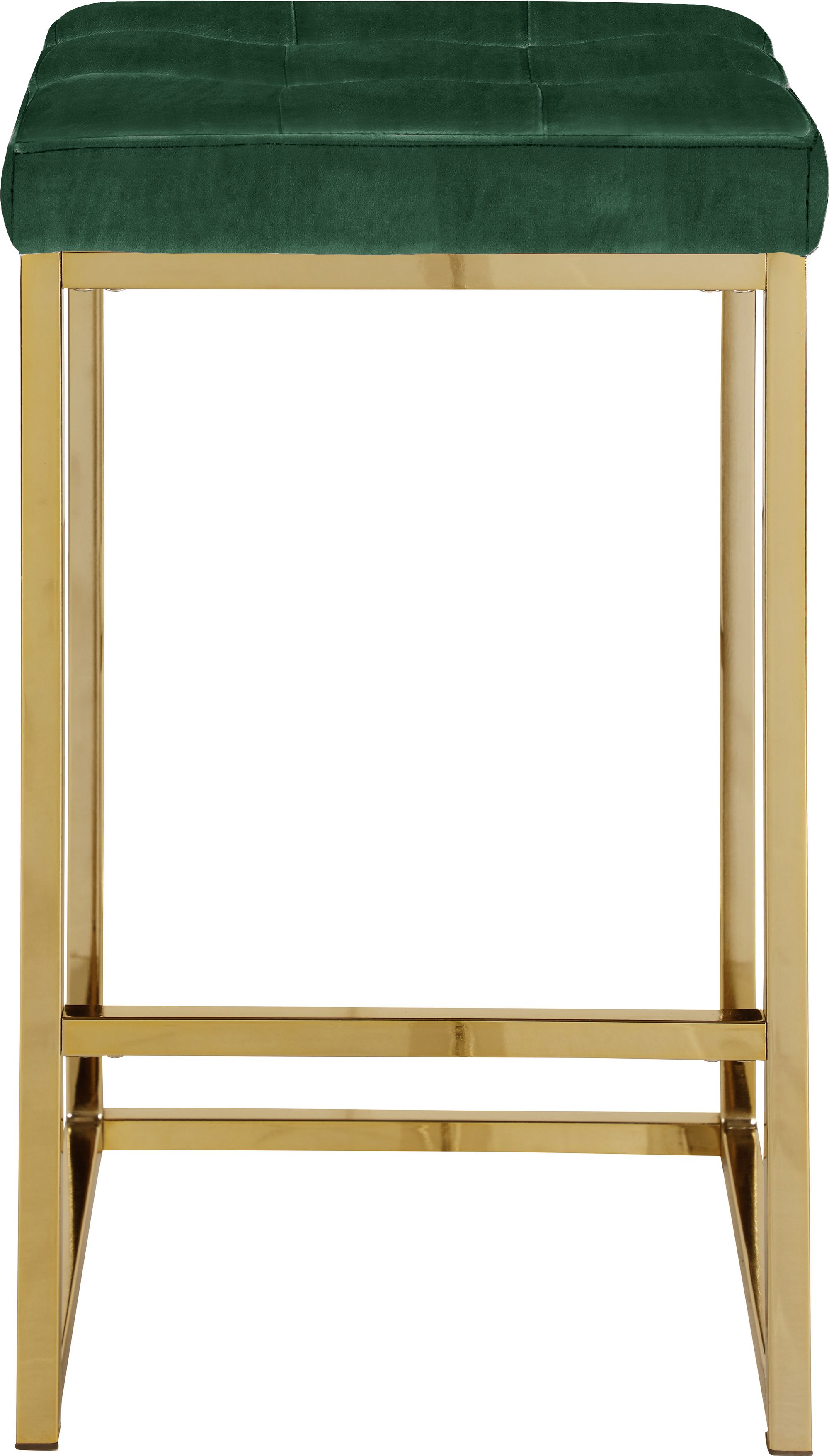 Nicola Velvet Counter Stool with Gold Steel Base